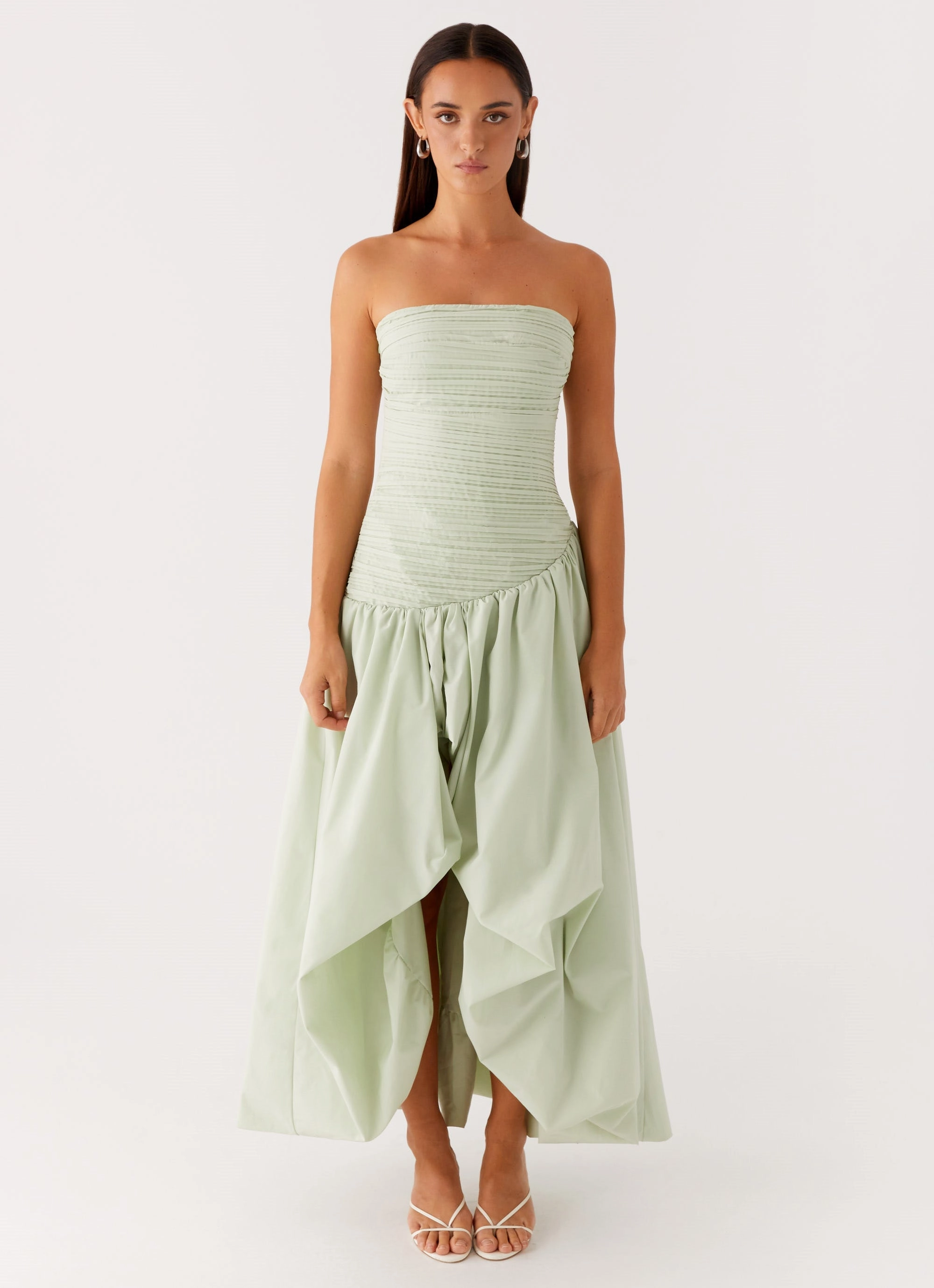 Misa Bubble Maxi Dress - Mint Photo Bright