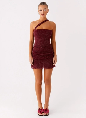 Modern Staple Airy Comfort Misty Mesh Mini Dress - Maroon