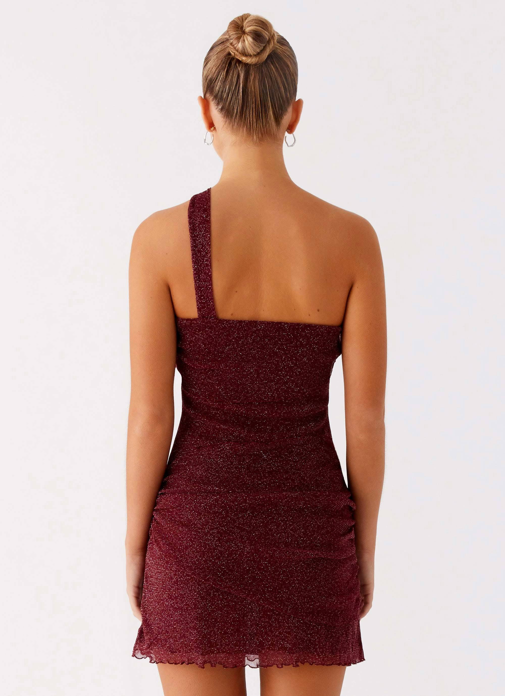 Comfortable fit Flow Friendly Misty Mesh Mini Dress - Maroon