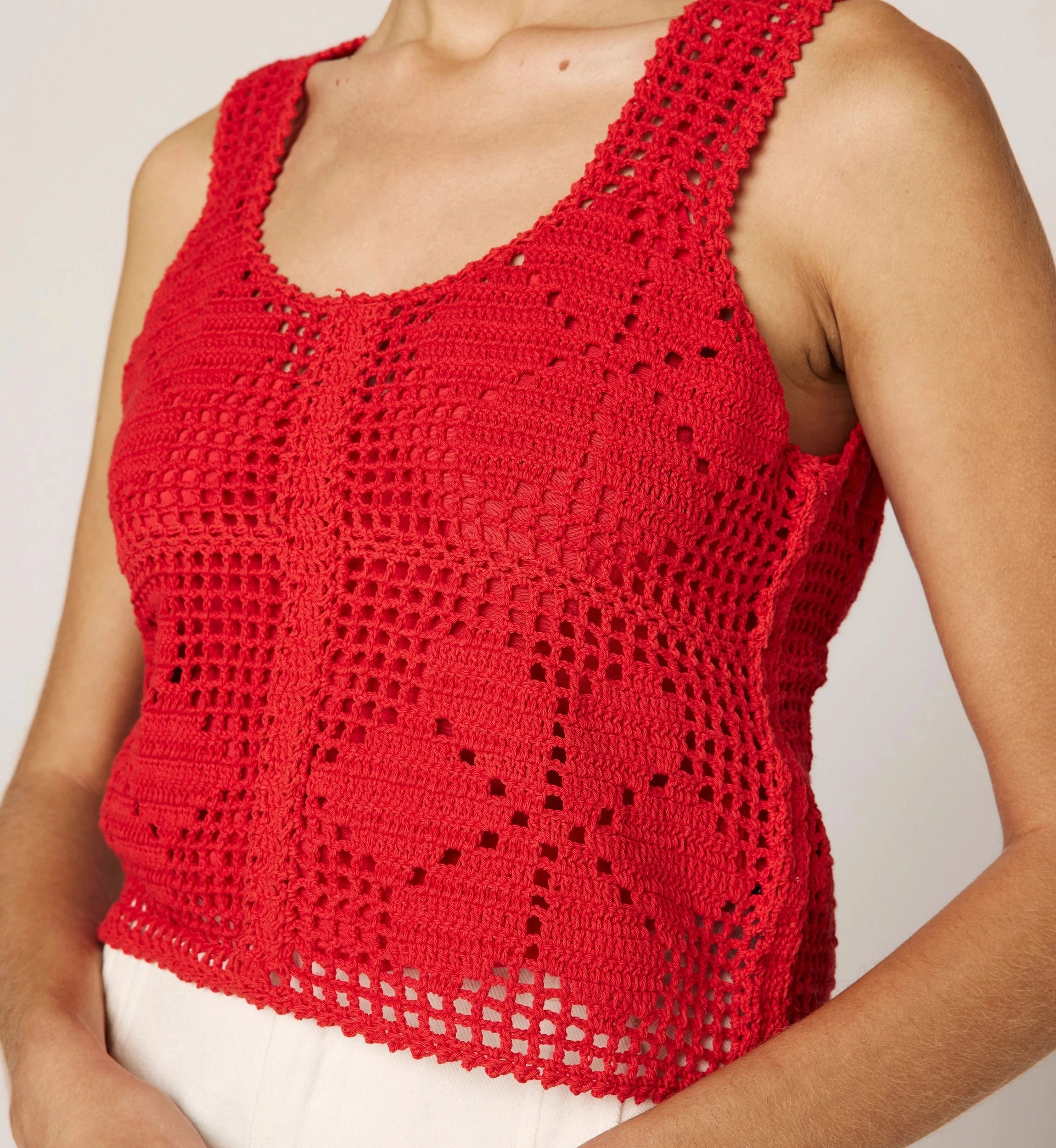 Miyuki Crochet Top | Poppy Red SeamFree Knitting