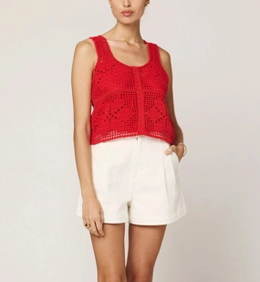 Miyuki Crochet Top | Poppy Red Thermal Insulation Layer