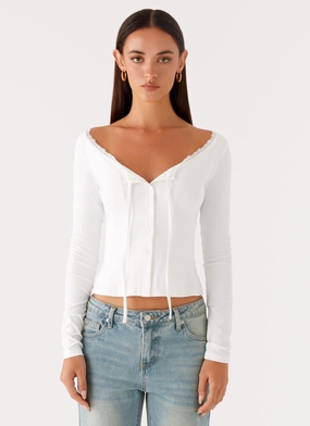 ResilientStretch Moda Long Sleeve Top - White