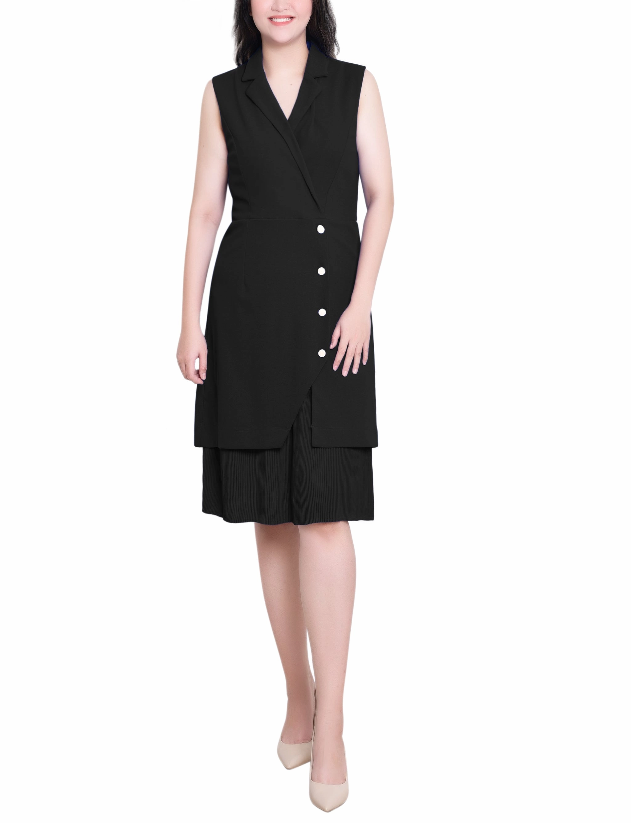 One size fits most Sleeveless Suit With Pleated Skirt