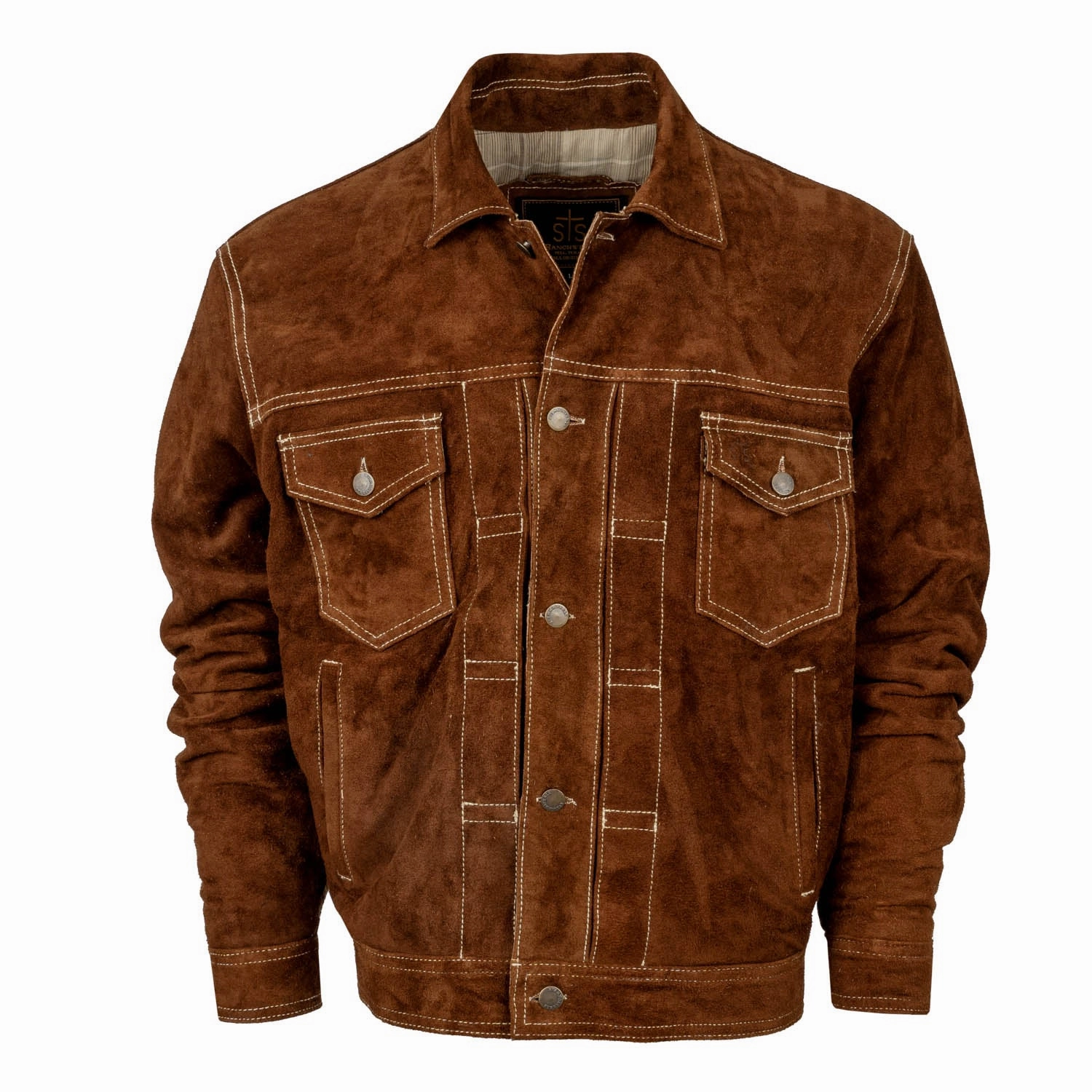 Clean Jacket Detail Low Profile Insulation STS Ranchwear Mens Russell Rust Leather Jacket