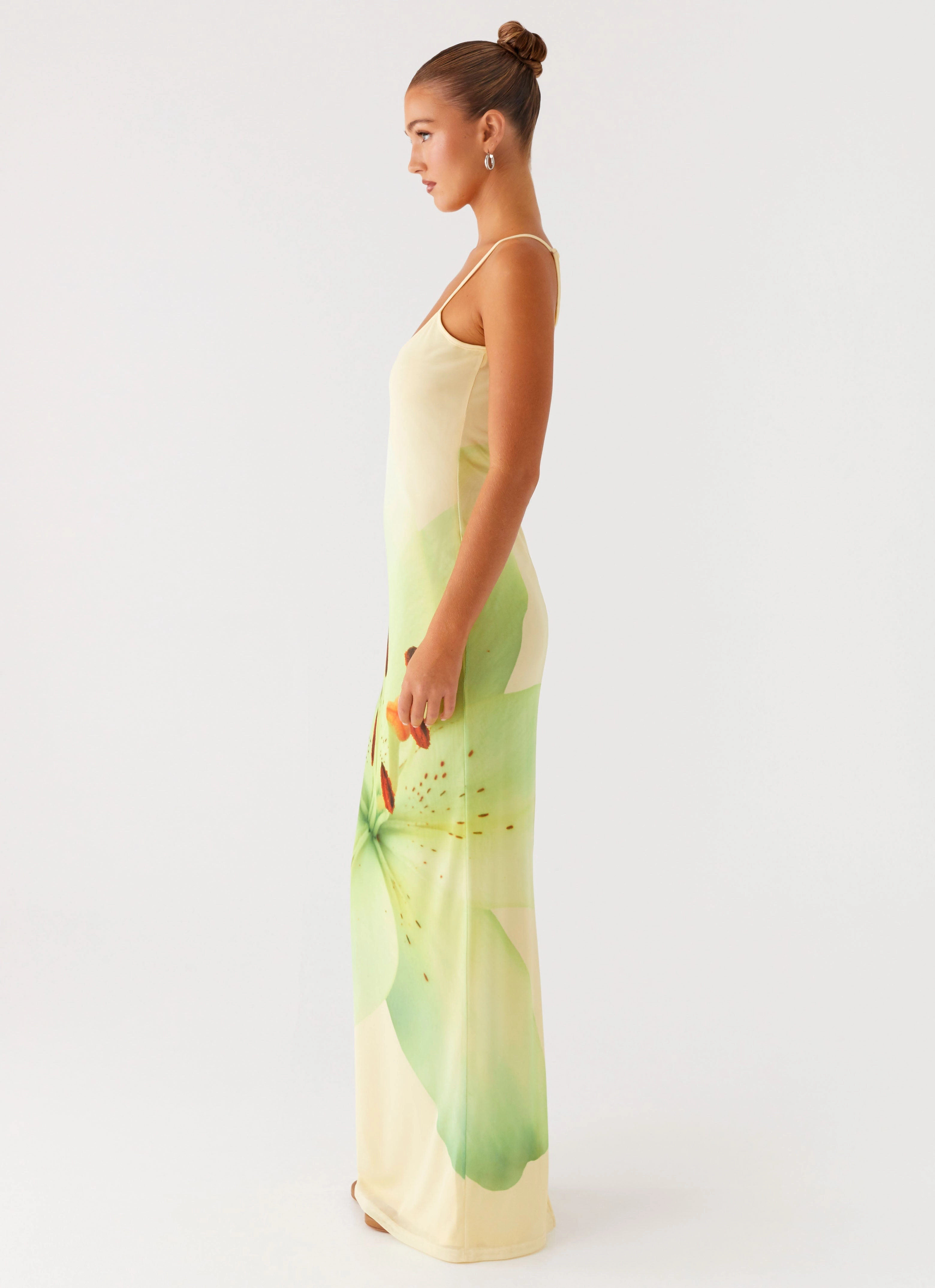 Morning Glow Bad News Mesh Maxi Dress - Yellow Lily