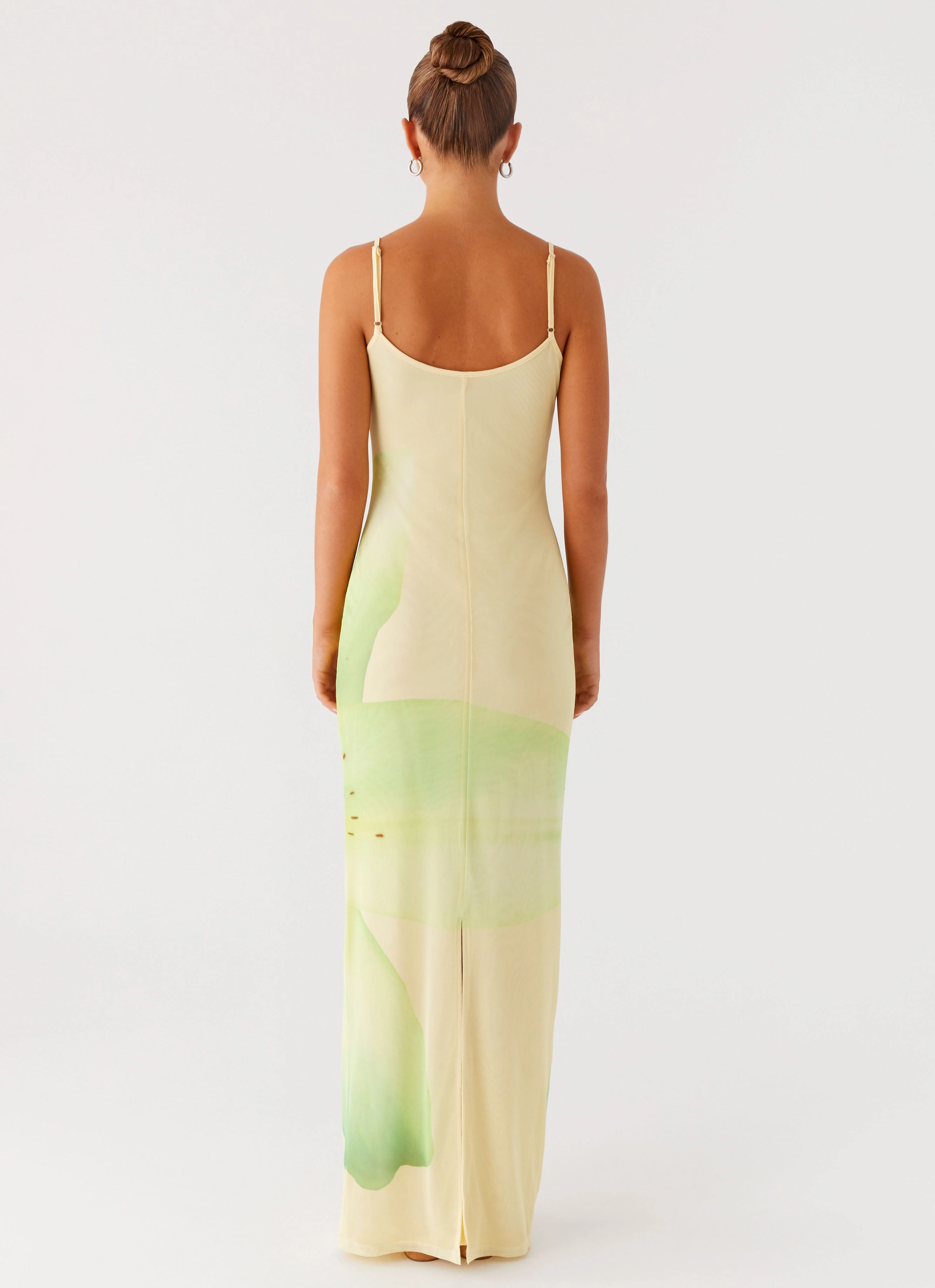 Luxurious Texture Silky texture Bad News Mesh Maxi Dress - Yellow Lily