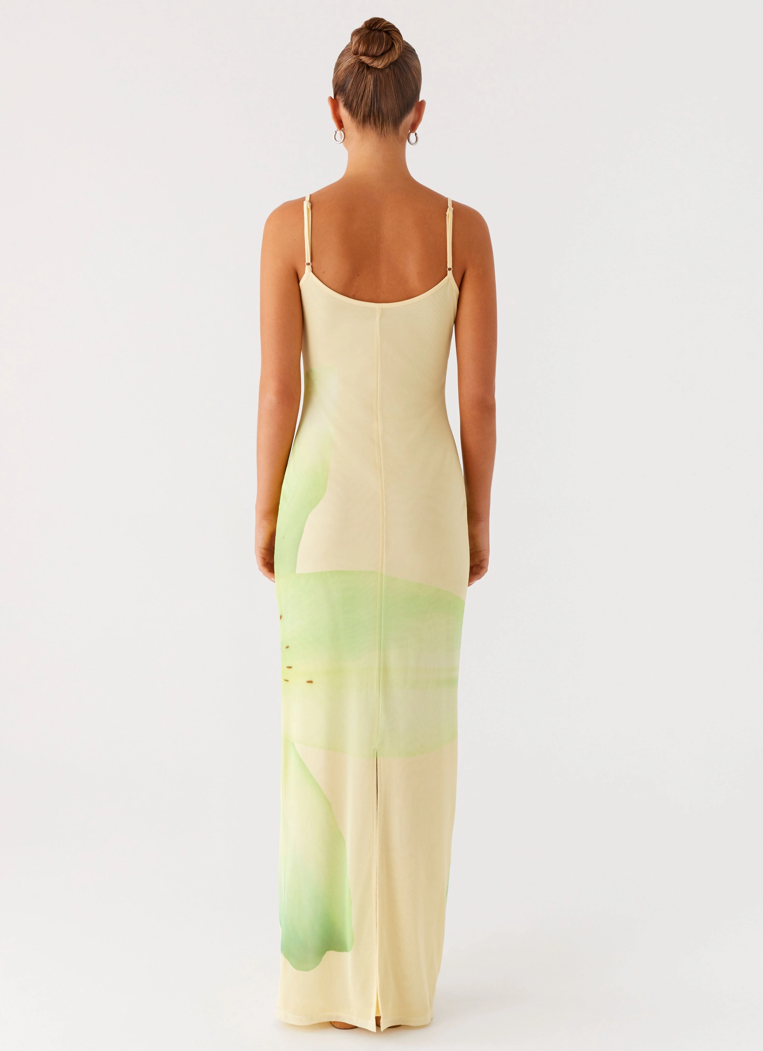 Smart Piece Fresh Color Bad News Mesh Maxi Dress - Yellow Lily