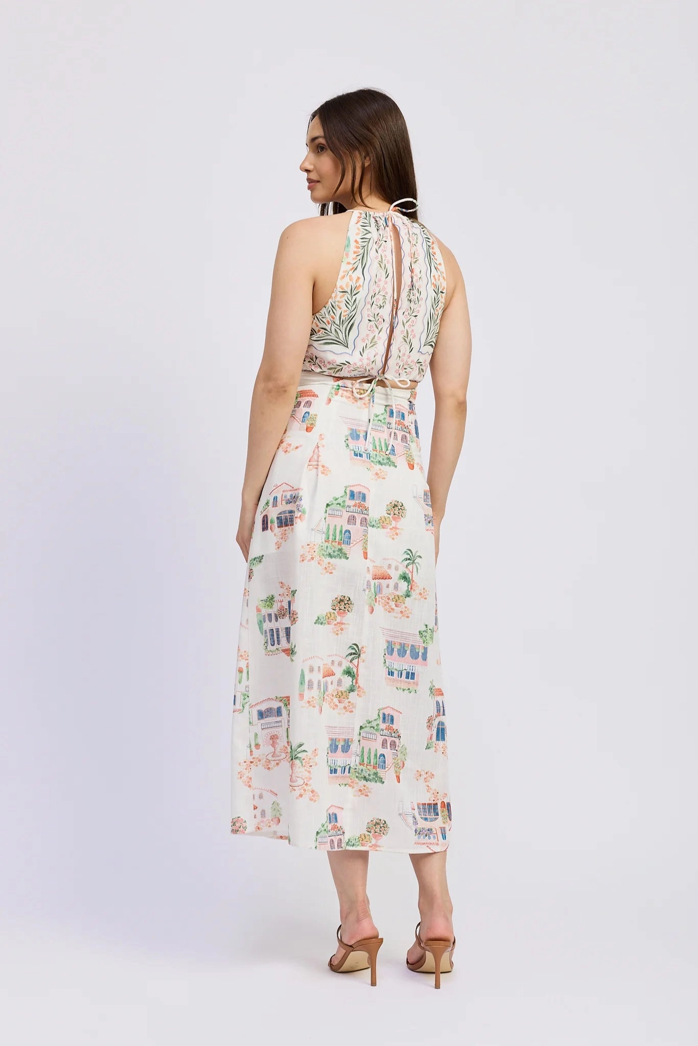 Alaia Linen Maxi Dress Breathable Layering Dropped-Waist