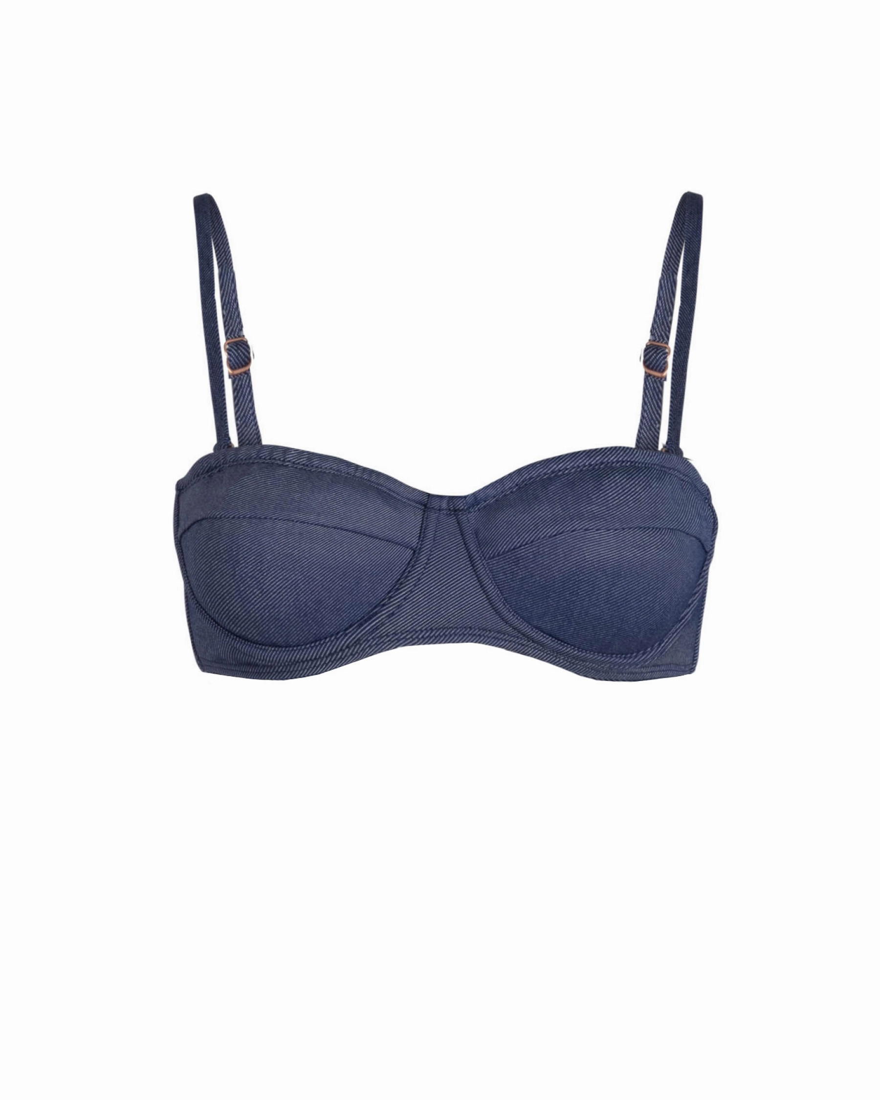 Nautical Theme Non Clasp Straps Nellie Top In Indigo Twill