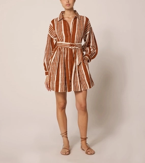 Overlock Edging Tiana Mini Dress | Vecchio Stripe