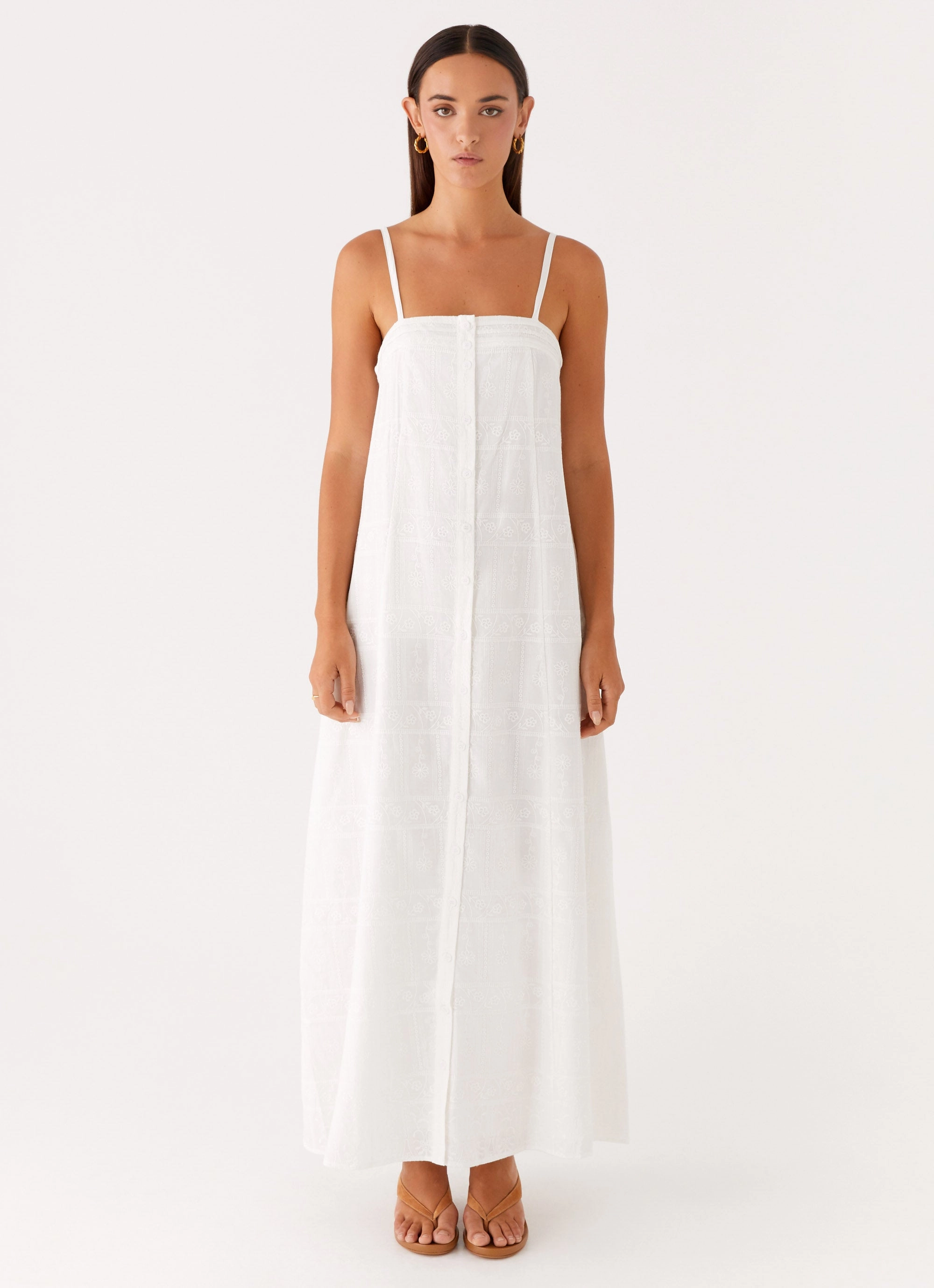 Luxe Fabric Cole Maxi Dress - White