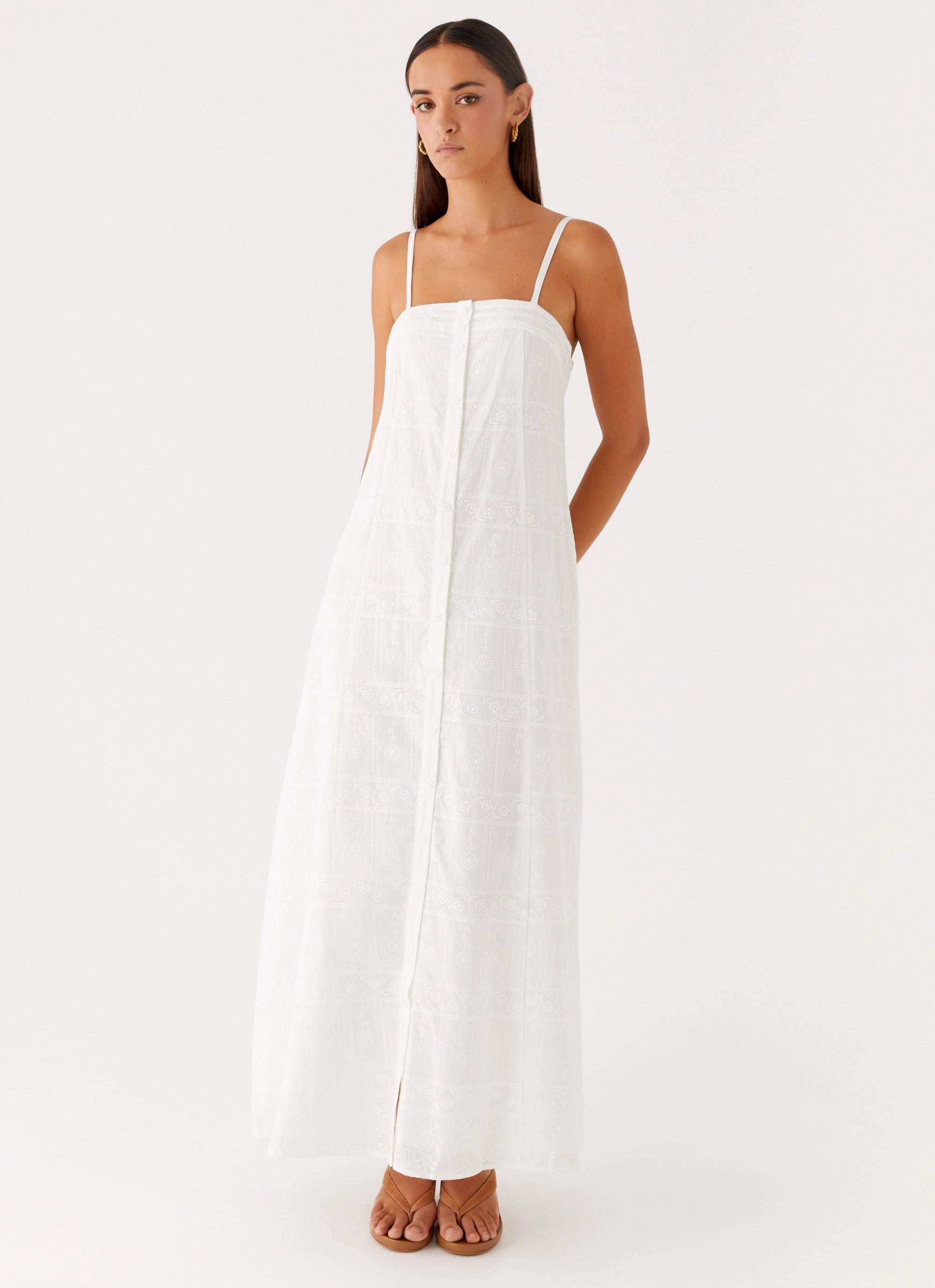 Care-Instructions-Included Cole Maxi Dress - White