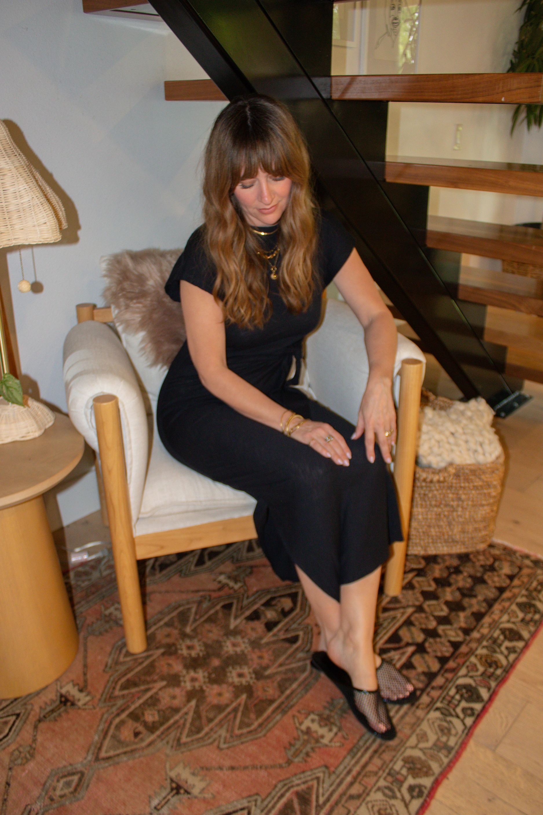 Soft Harmony Classic and Modern Jolene Midi Dress - Black