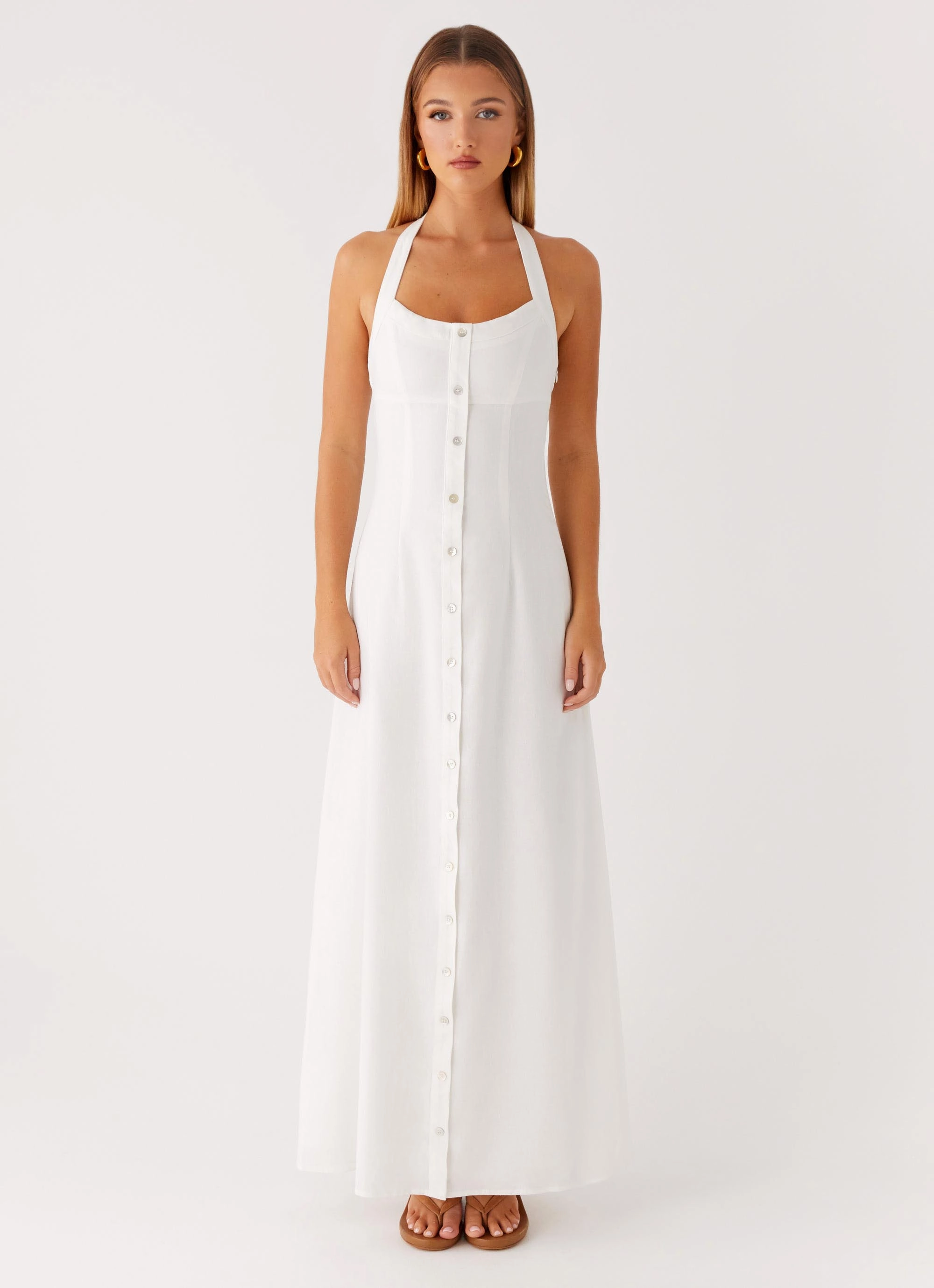 Jovanni Maxi Dress - White Breathable Design