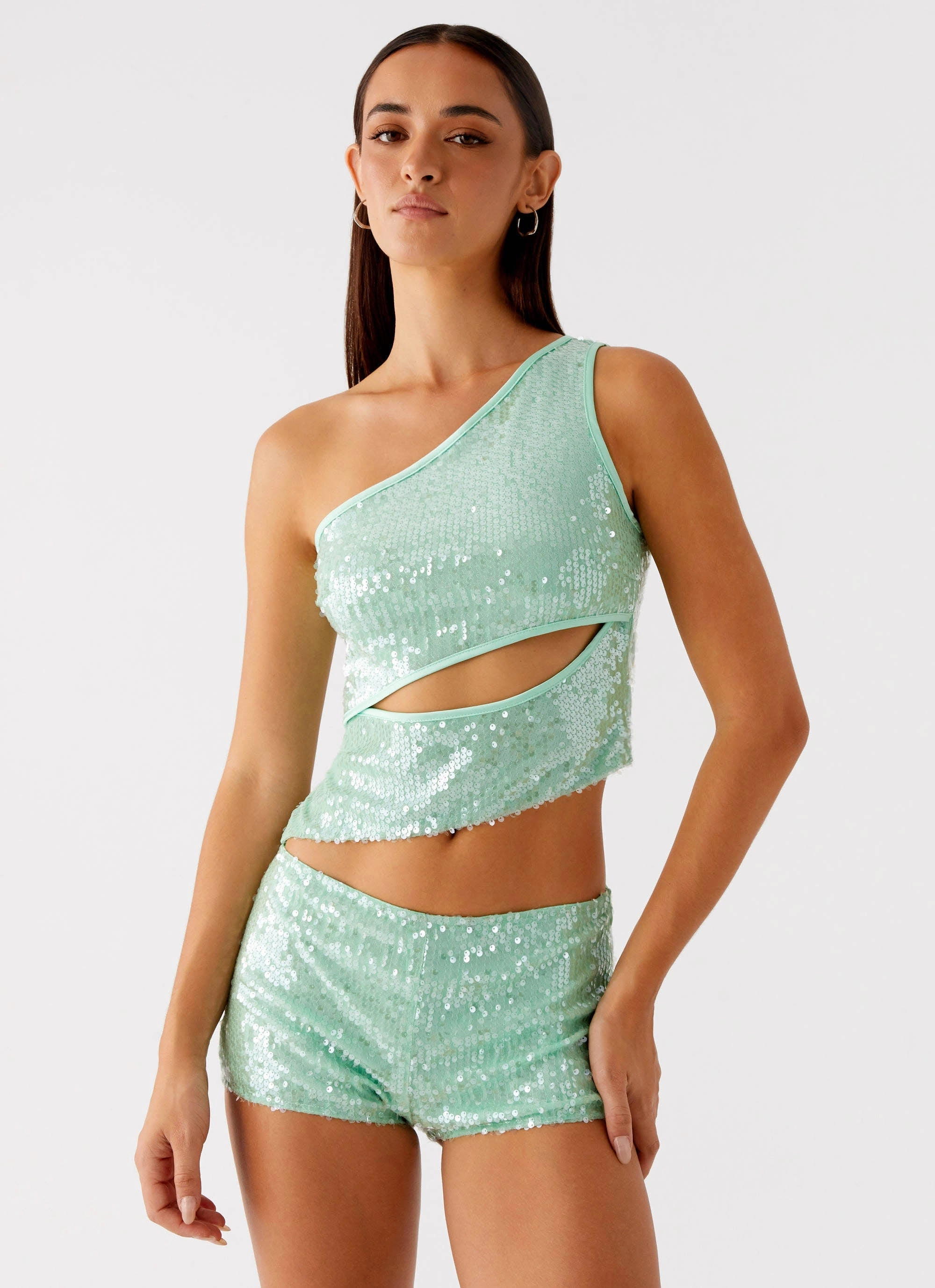 Travis Sequin Top - Sage FourWay Stretch QuickDryTech