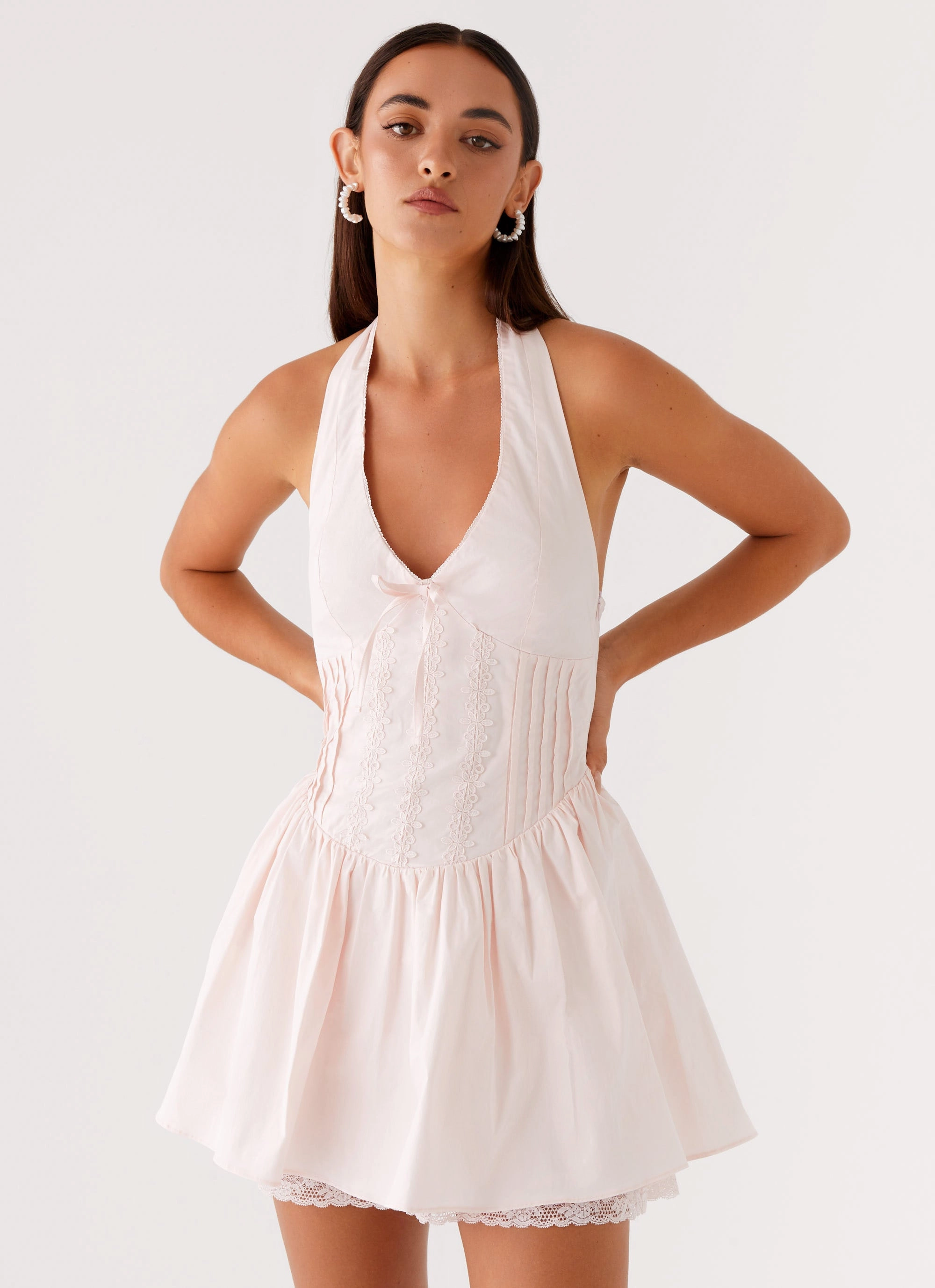 Moira Mini Dress - Pink Side Tie