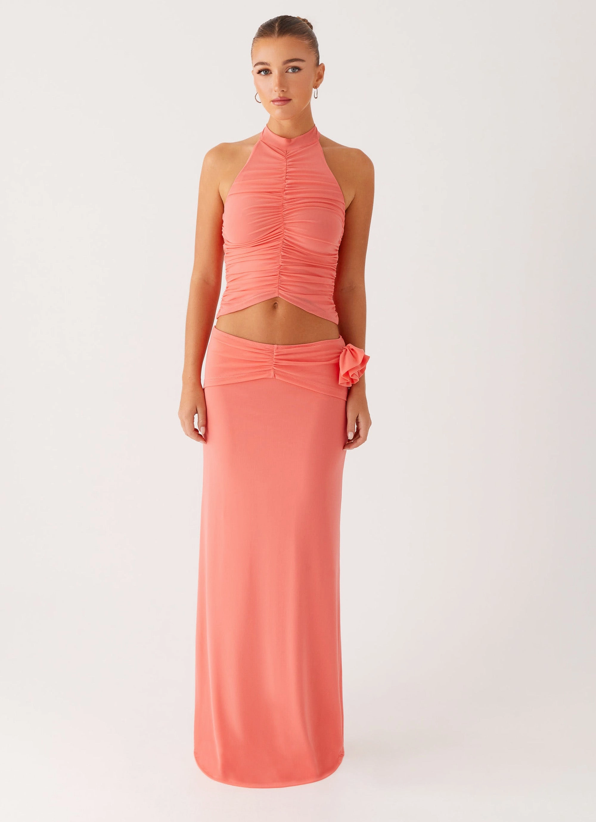 SoftTouch Jayce Halter Top - Salmon