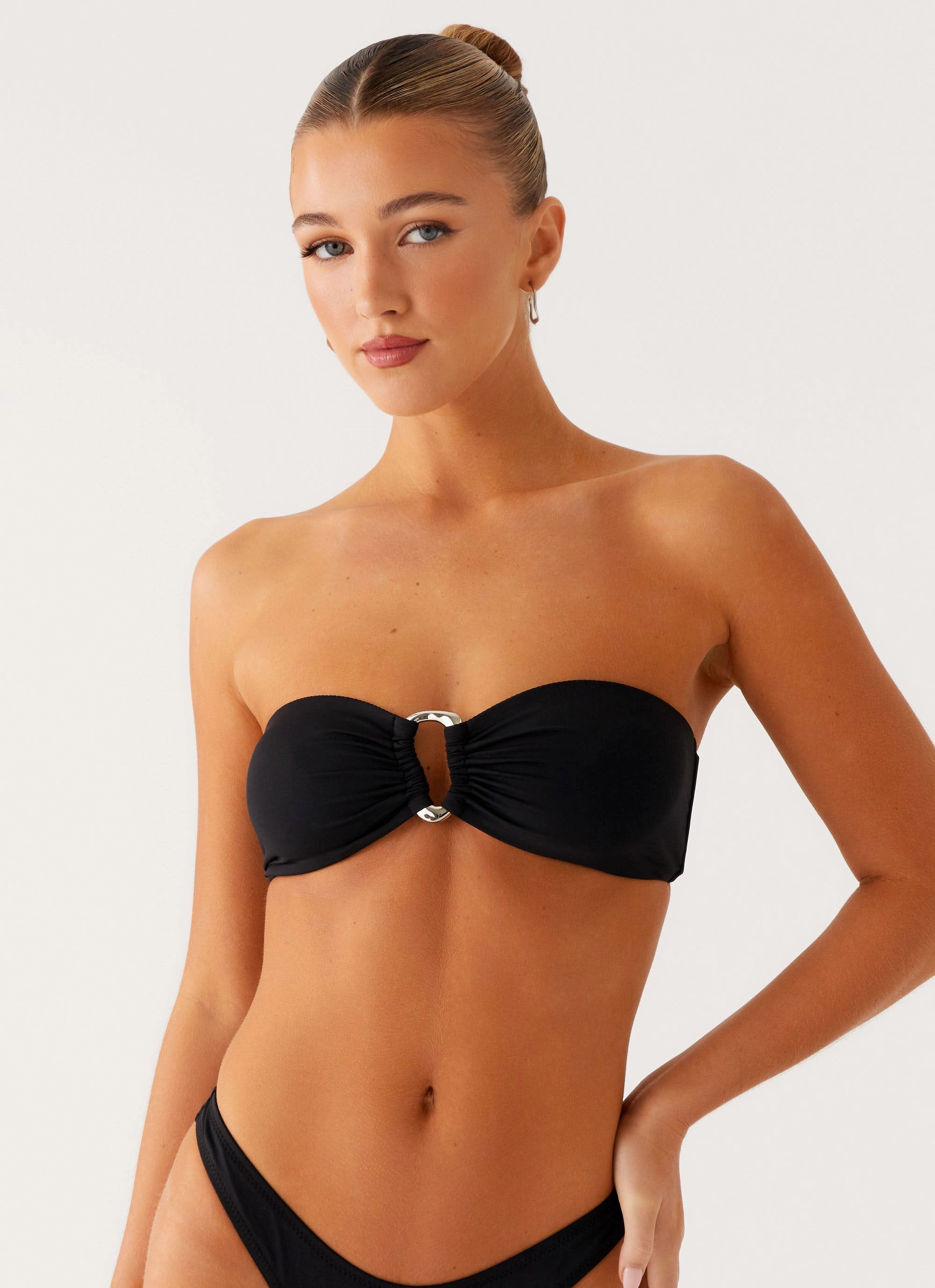 Cuba Strapless Bikini Top - Black Multi Way Straps