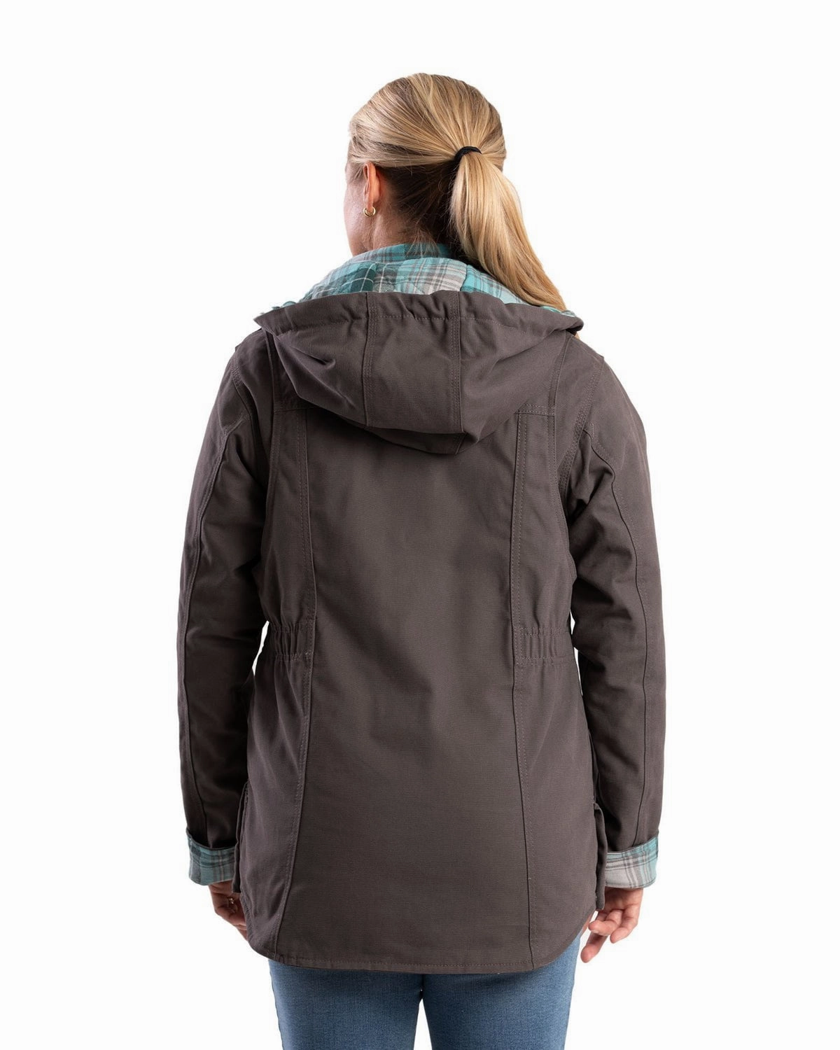 Berne Apparel Womens Softstone Duck Barn Titanium 100% Cotton Jacket Microfiber texture