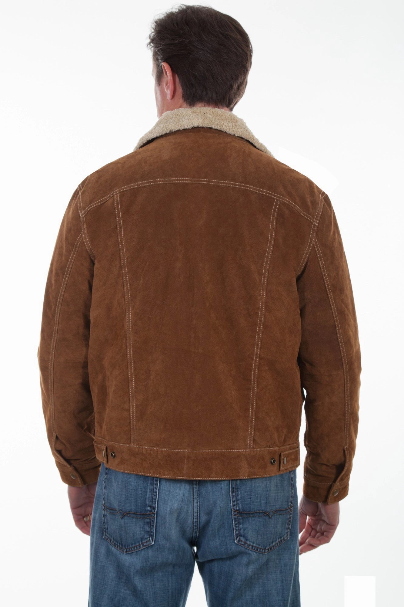 Scully Mens Brown Boar Suede Jean Jacket Stylish Outer Layer