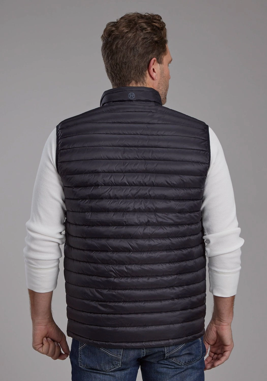 Roper Mens Parachute Down Black 100% Nylon Softshell Vest Friction Reducing Lining