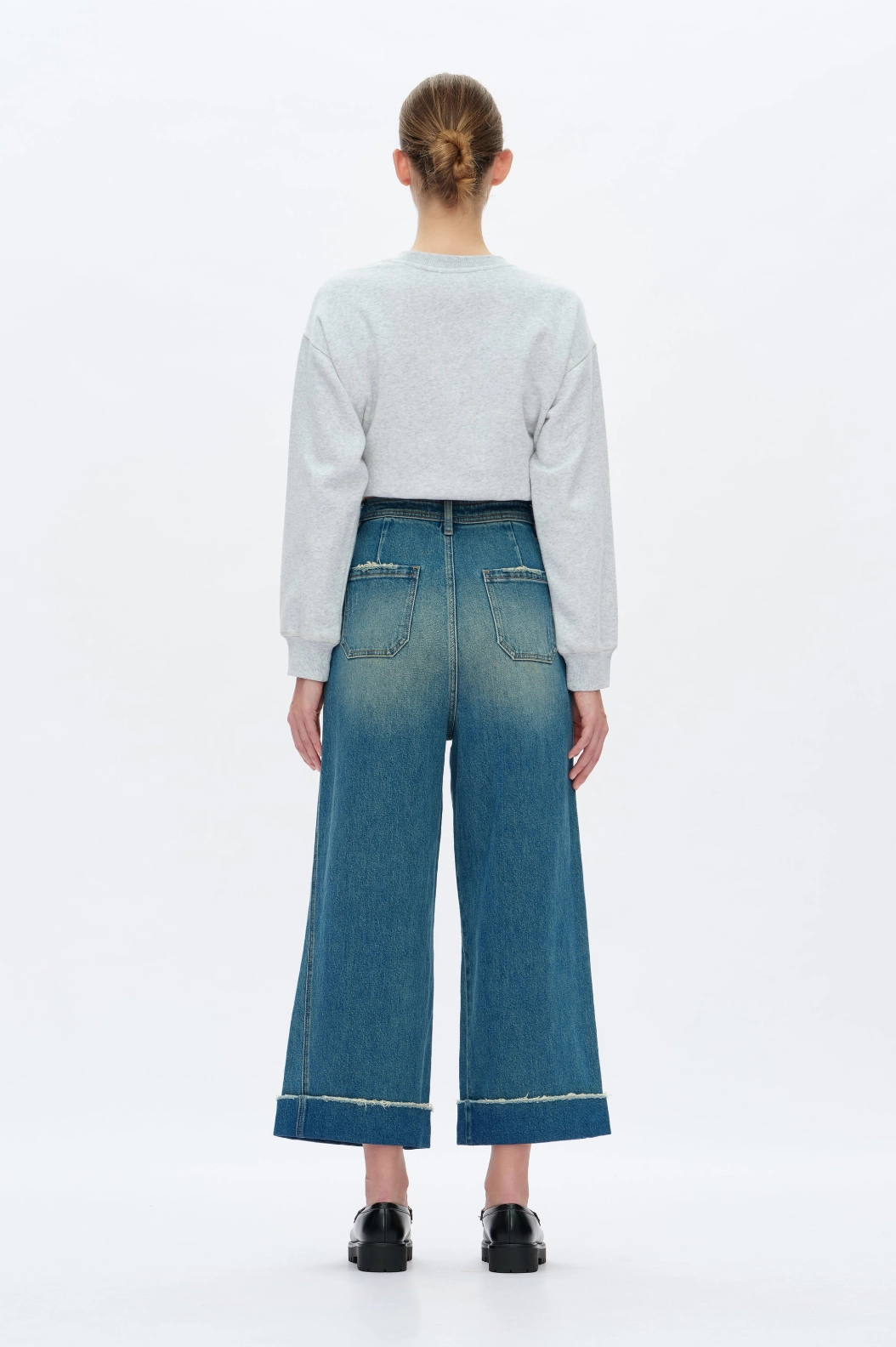 High Rise Wide Leg Jeans - Vintage Medium Blue Bonded Seam Innovation MeshLining