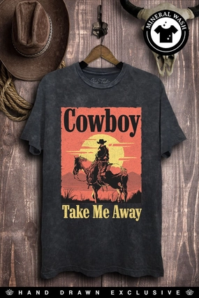 MoistureWicking Technology SecurePockets Acid Wash Cowboy Take Me Away Graphic Tee