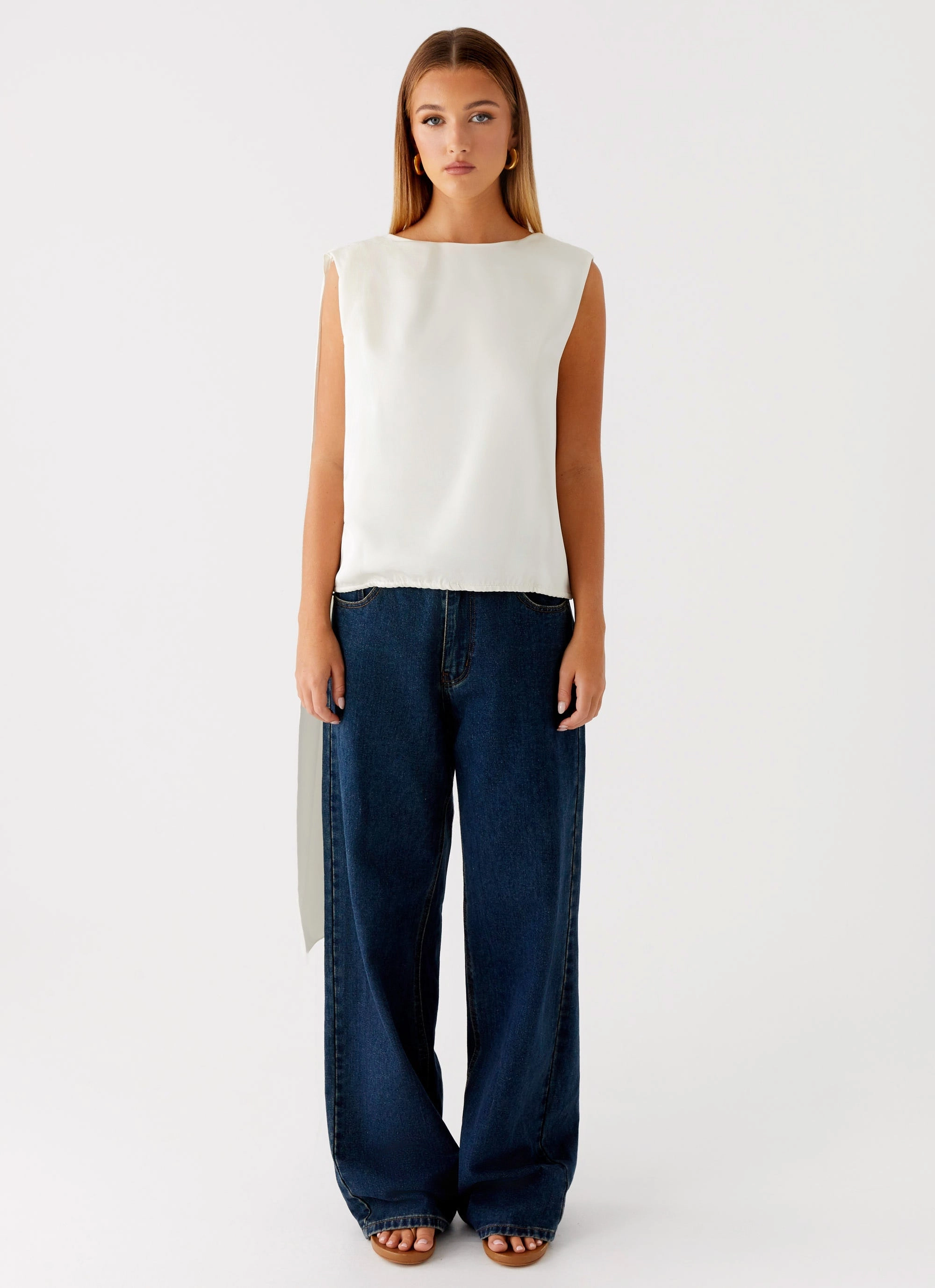 Durable Blend Mojito Cowl Top - Ivory