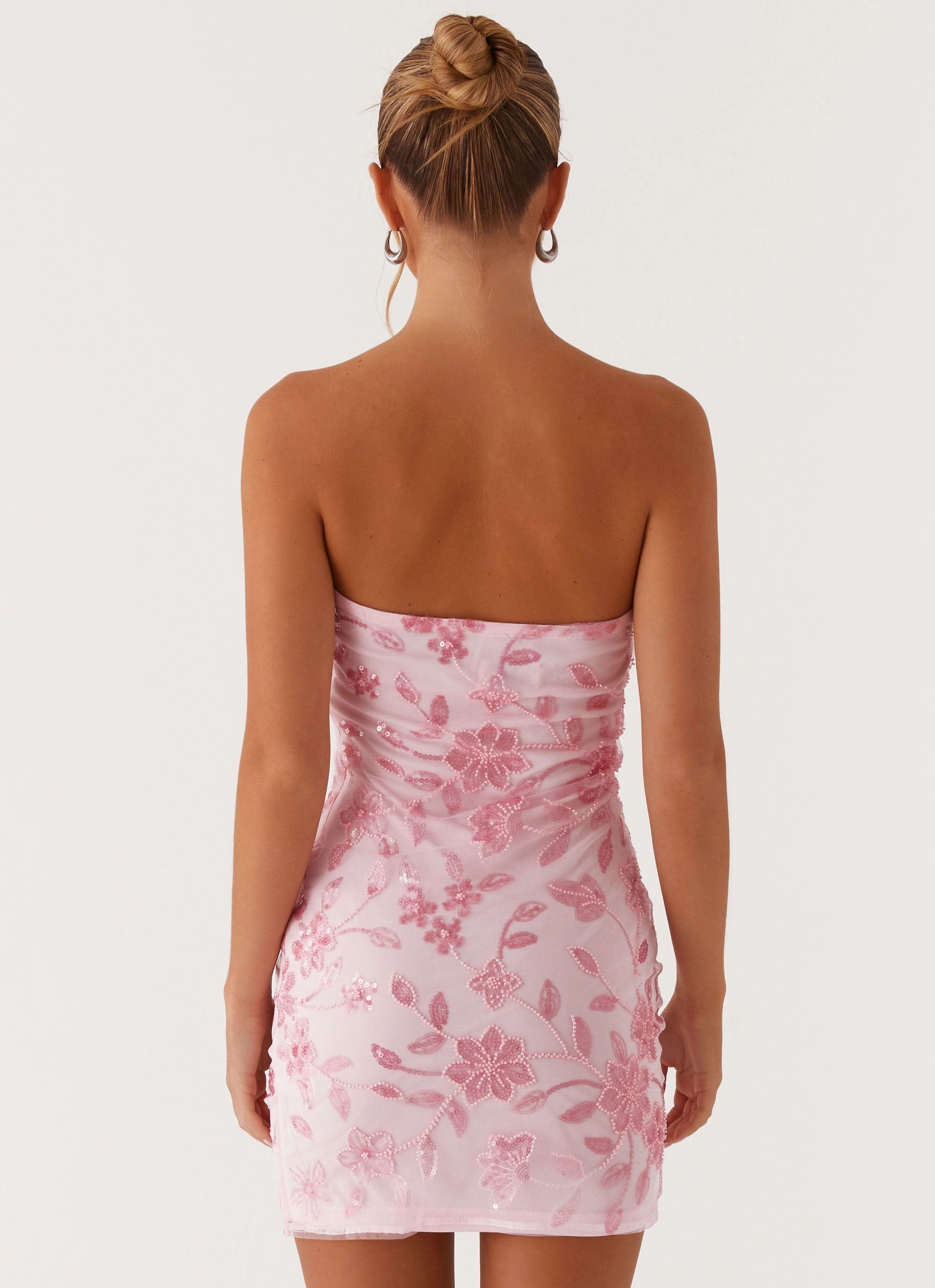 Floor-Length Moorey Beaded Mini Dress - Pink