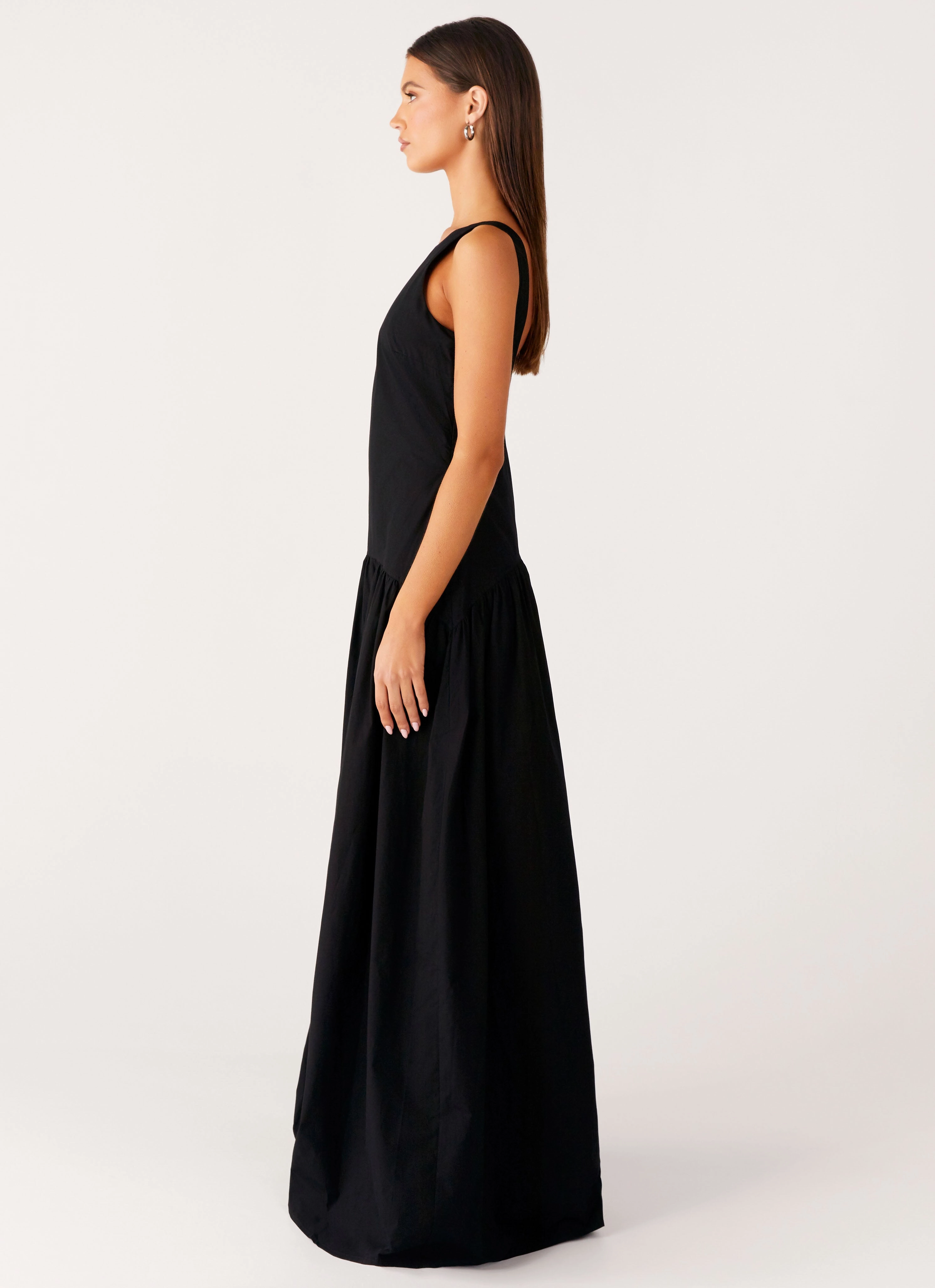 Layered Style Morena Maxi Dress - Black