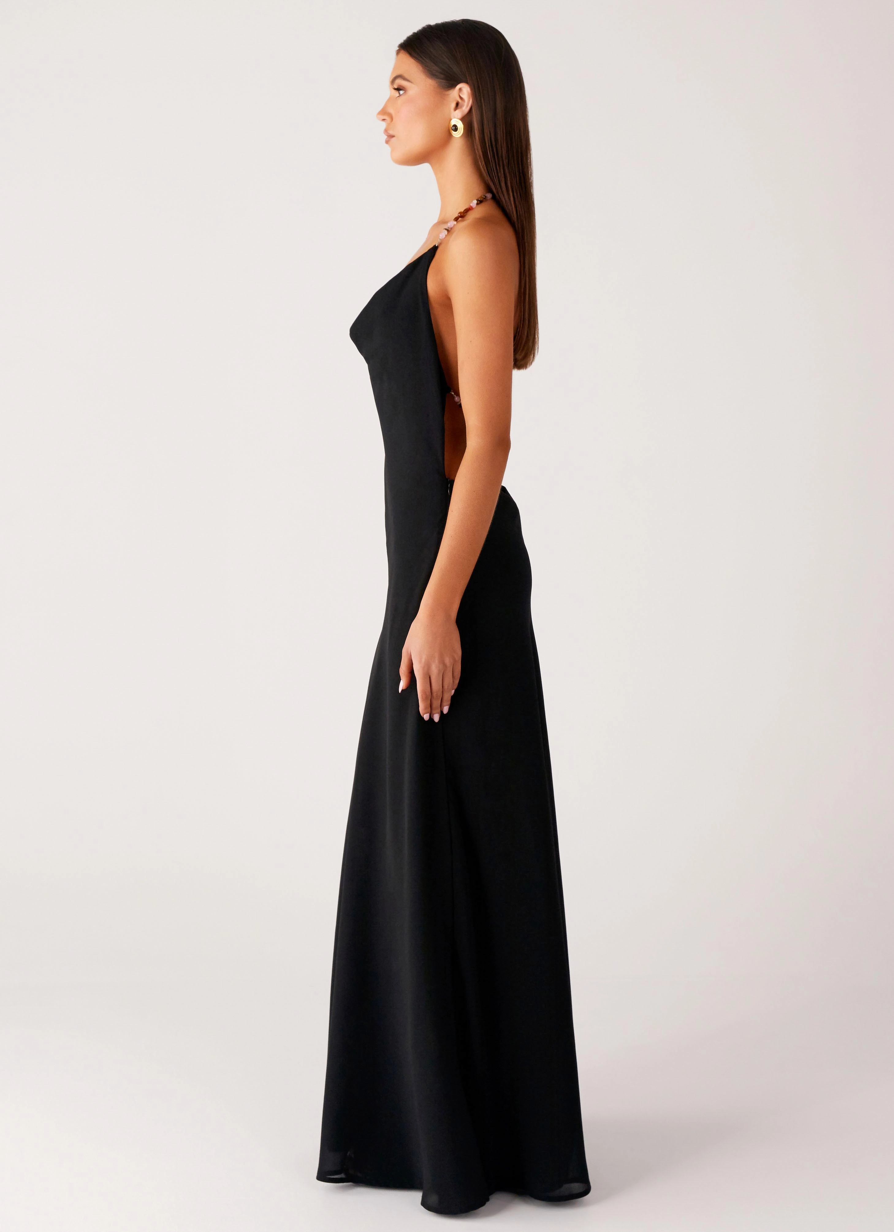 Soft-touch daywear Weekend Vibe Morning Crush Cowl Maxi Dress - Black