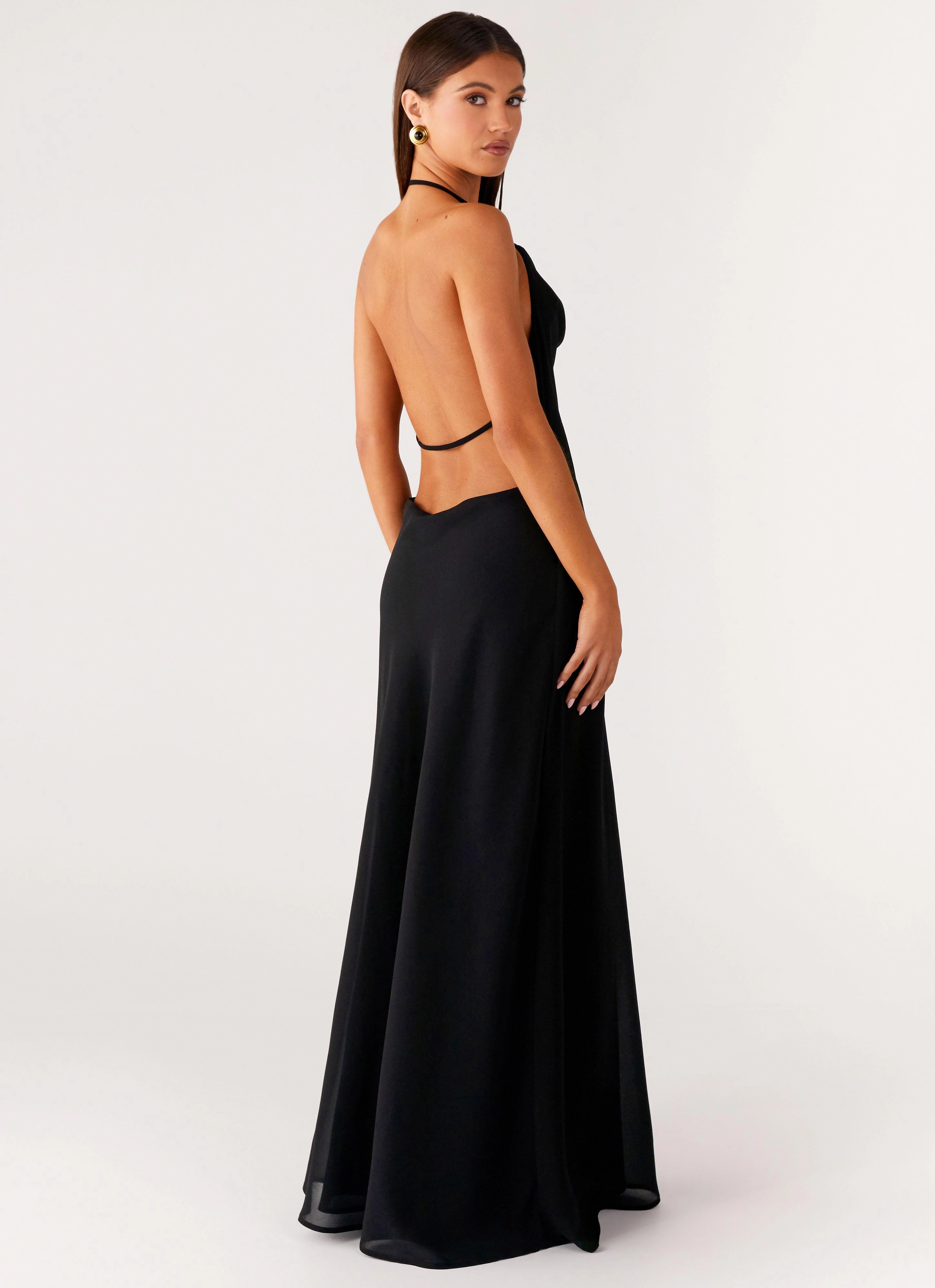 Dance Night Morning Crush Cowl Maxi Dress - Black