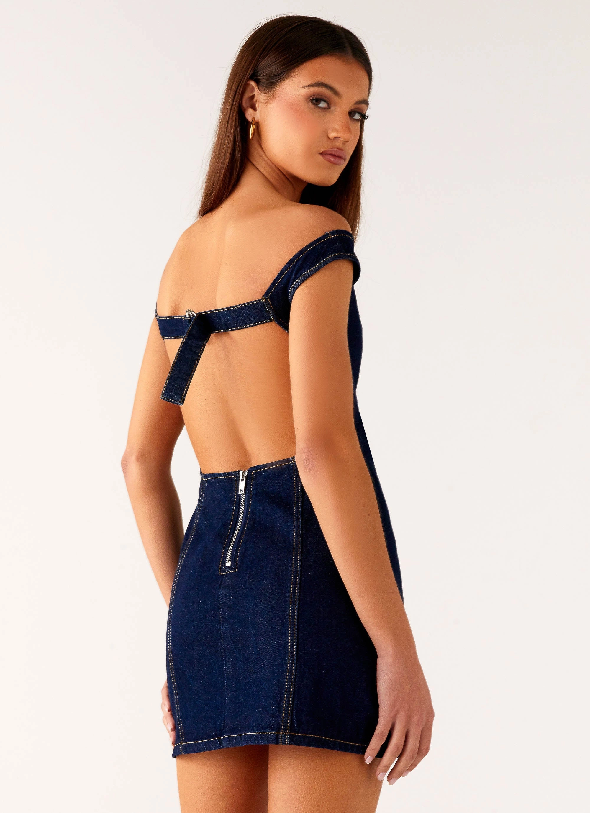 Bonnie Denim Mini Dress - Indigo Casual event dress