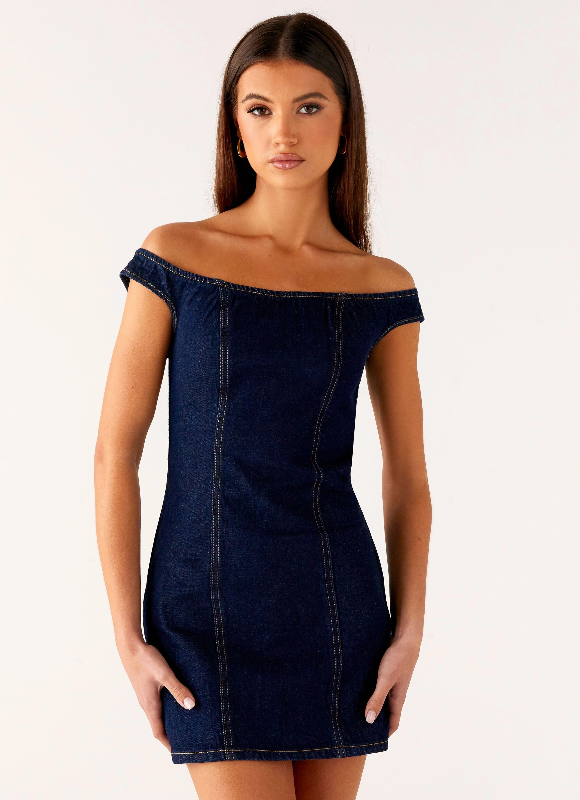 Bonnie Denim Mini Dress - Indigo Wrap Glow Breeze Grace