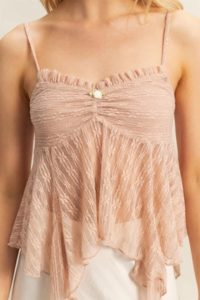 Sunrise Asymmetrical Hem Lace Cami Top competitive price
