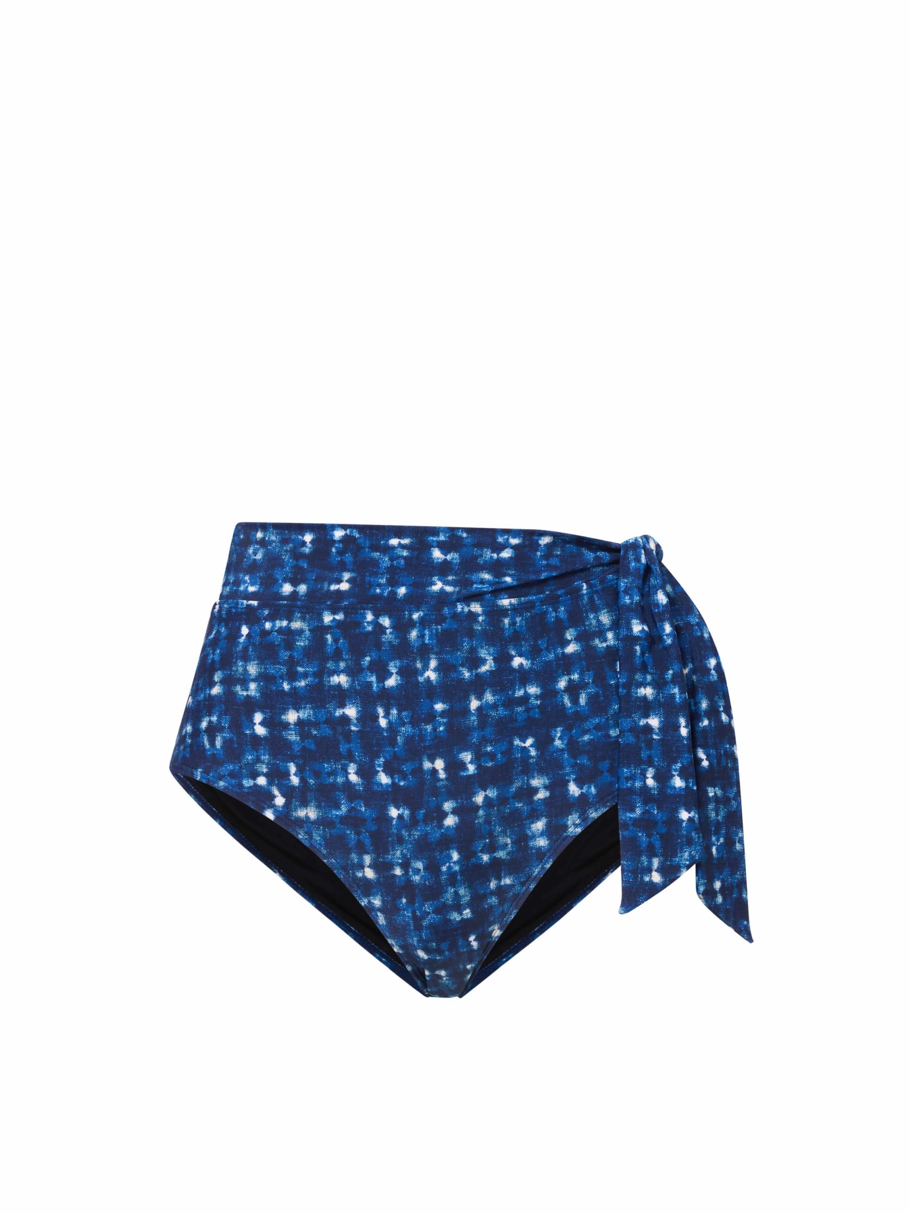 Side Tie High Waist Bottom In Denim Noir Adjustable drawstring Flexible Paneling