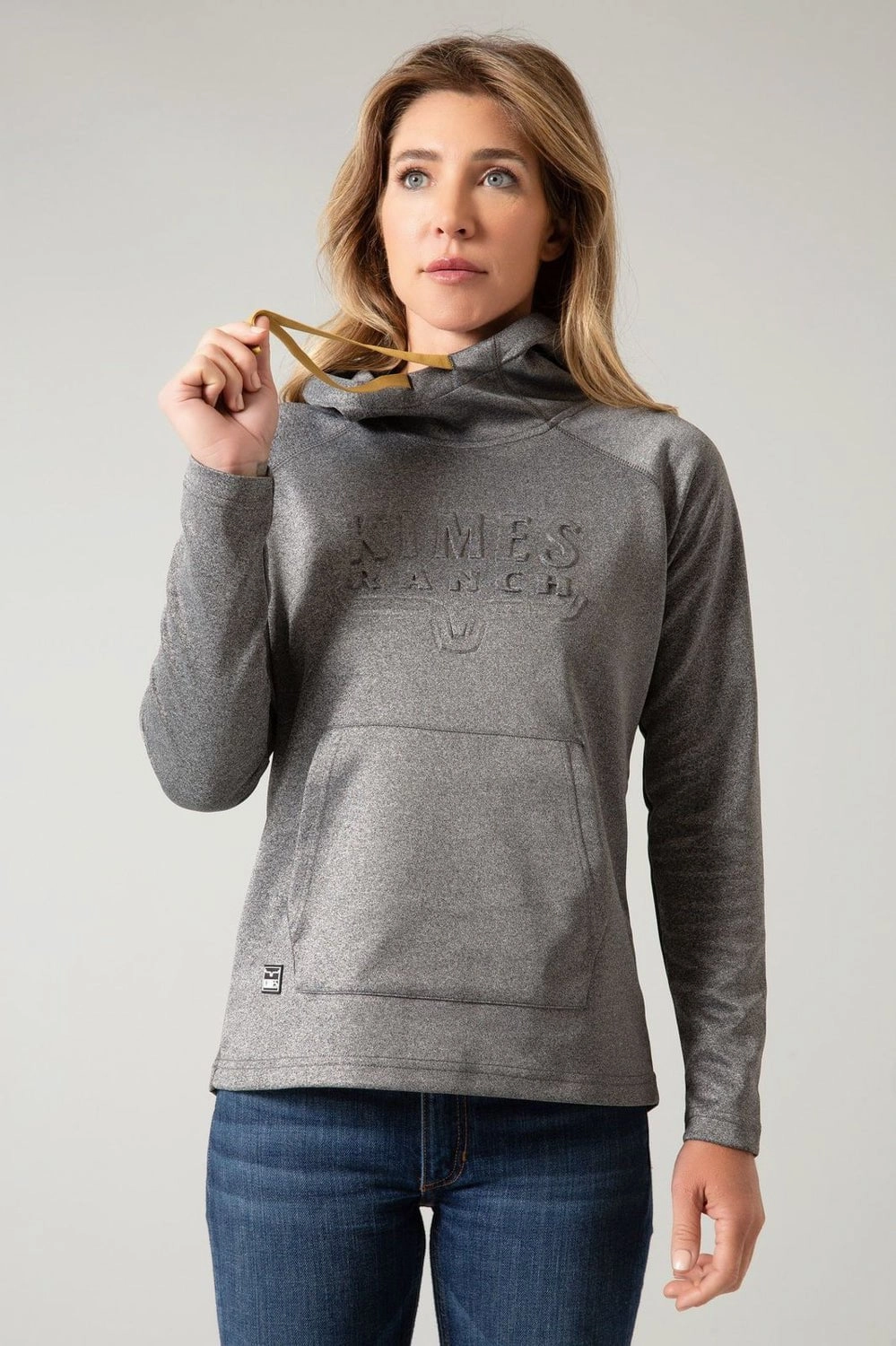 Magnetic Closure Option Kimes Ranch Womens Sedona Bossed Charcoal Heather 100% Polyester Hoodie