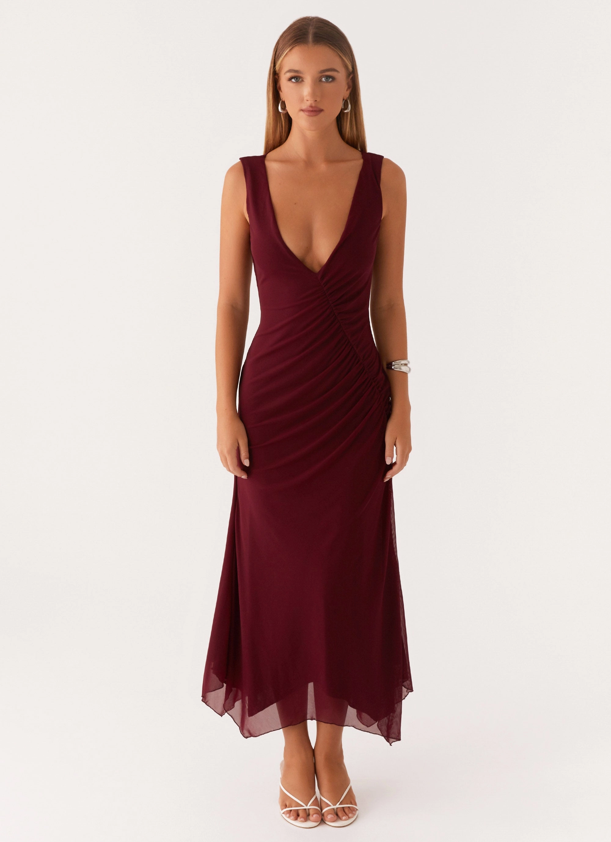 Casual Elegance Murphy Maxi Dress - Deep Maroon