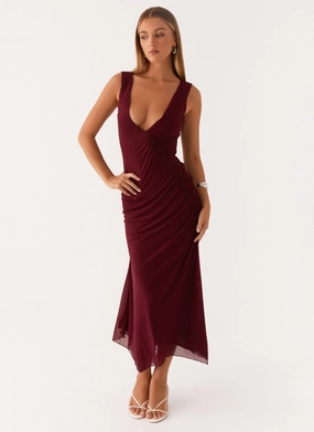 Minimal Core Murphy Maxi Dress - Deep Maroon