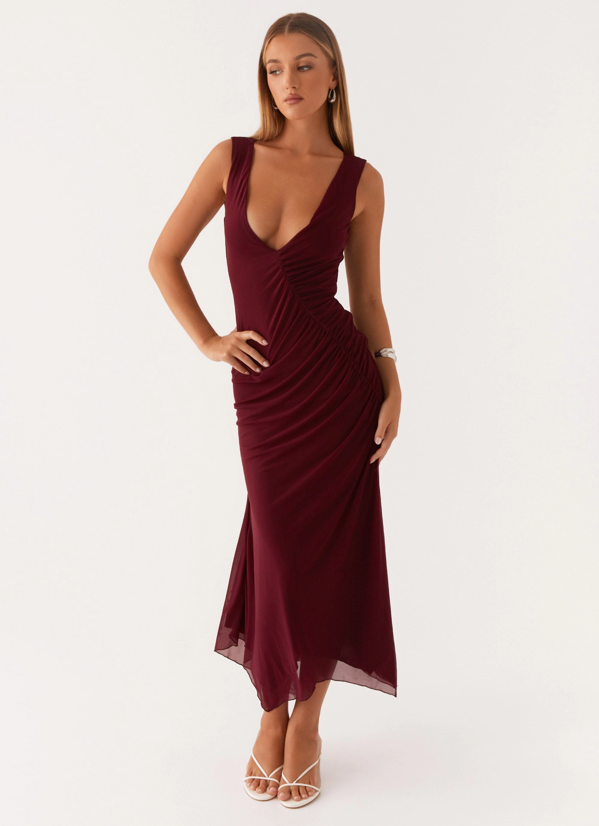 Murphy Maxi Dress - Deep Maroon French Vibe Happy Scent