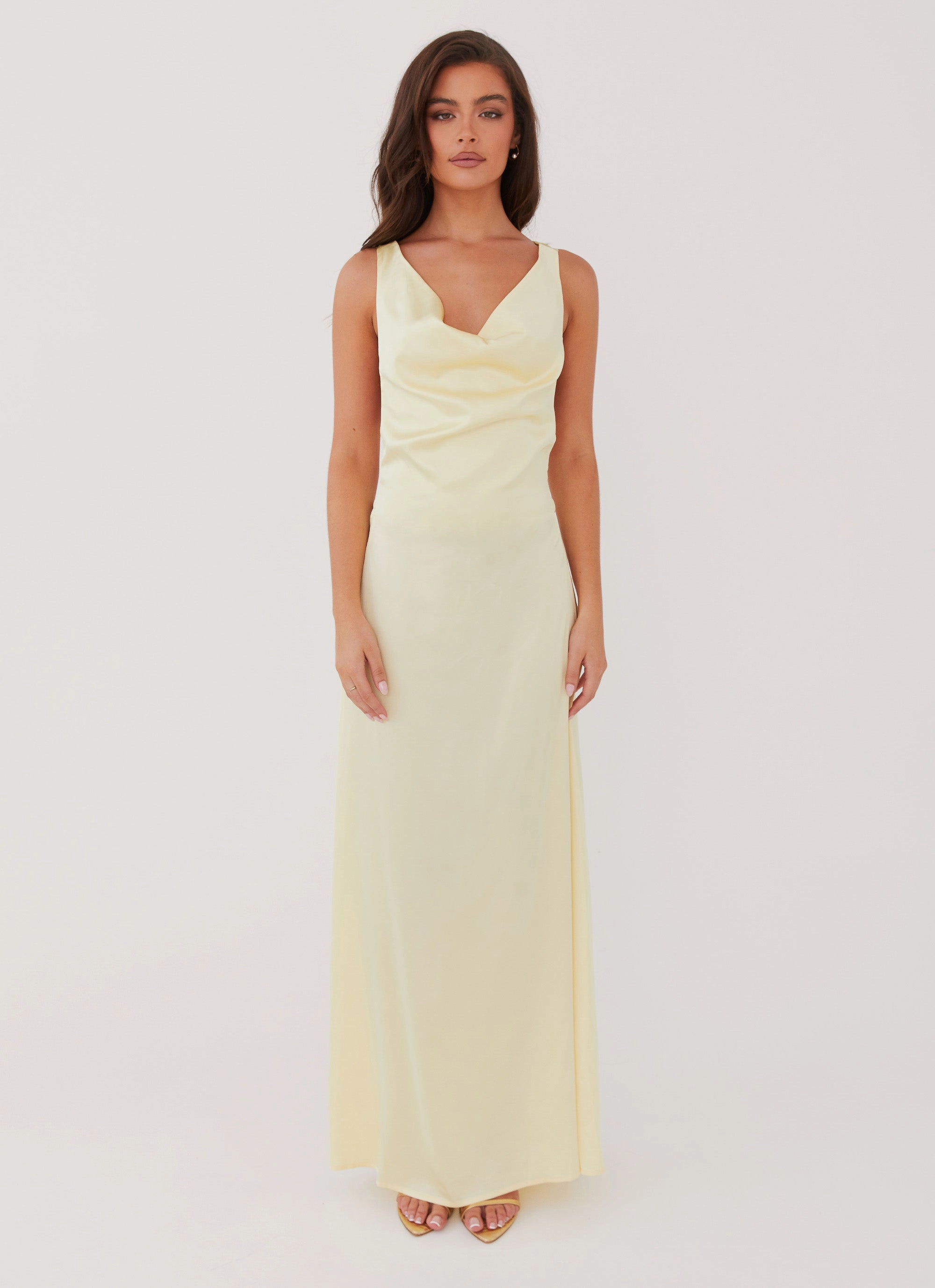 Edgy Twist Musa Maxi Dress - Lemon