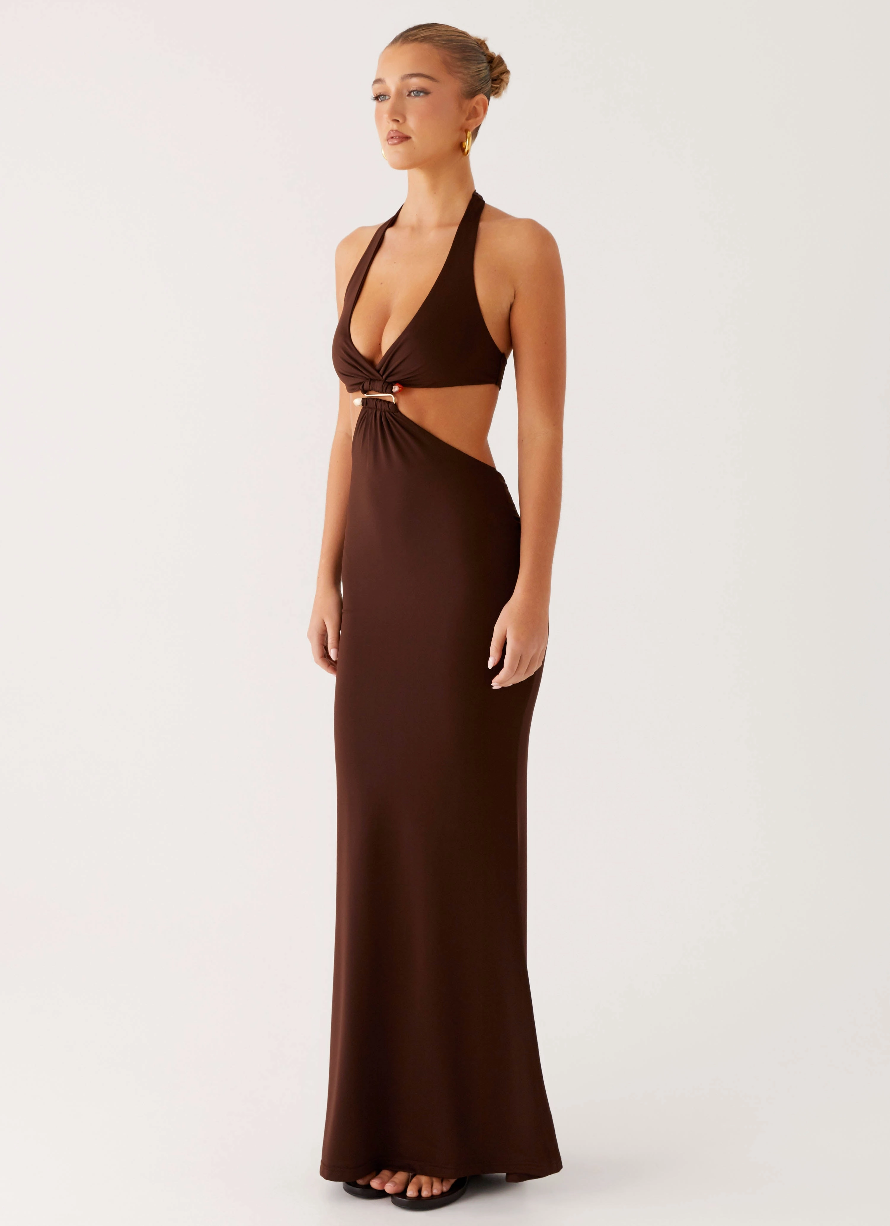 Chic Direction Shawnie Maxi Dress - Chocolate