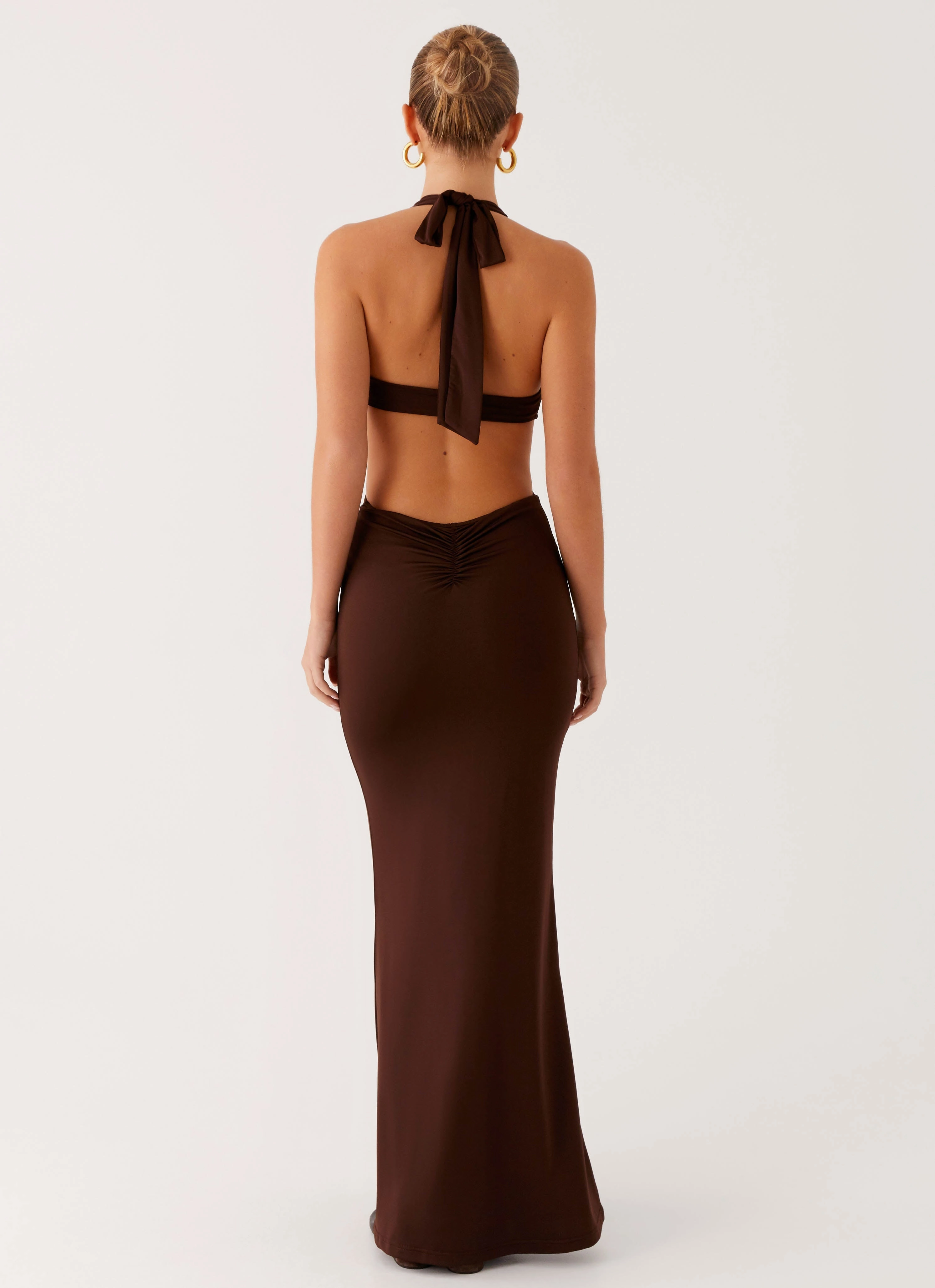 Shawnie Maxi Dress - Chocolate Edgy vibes Cozy Wearable