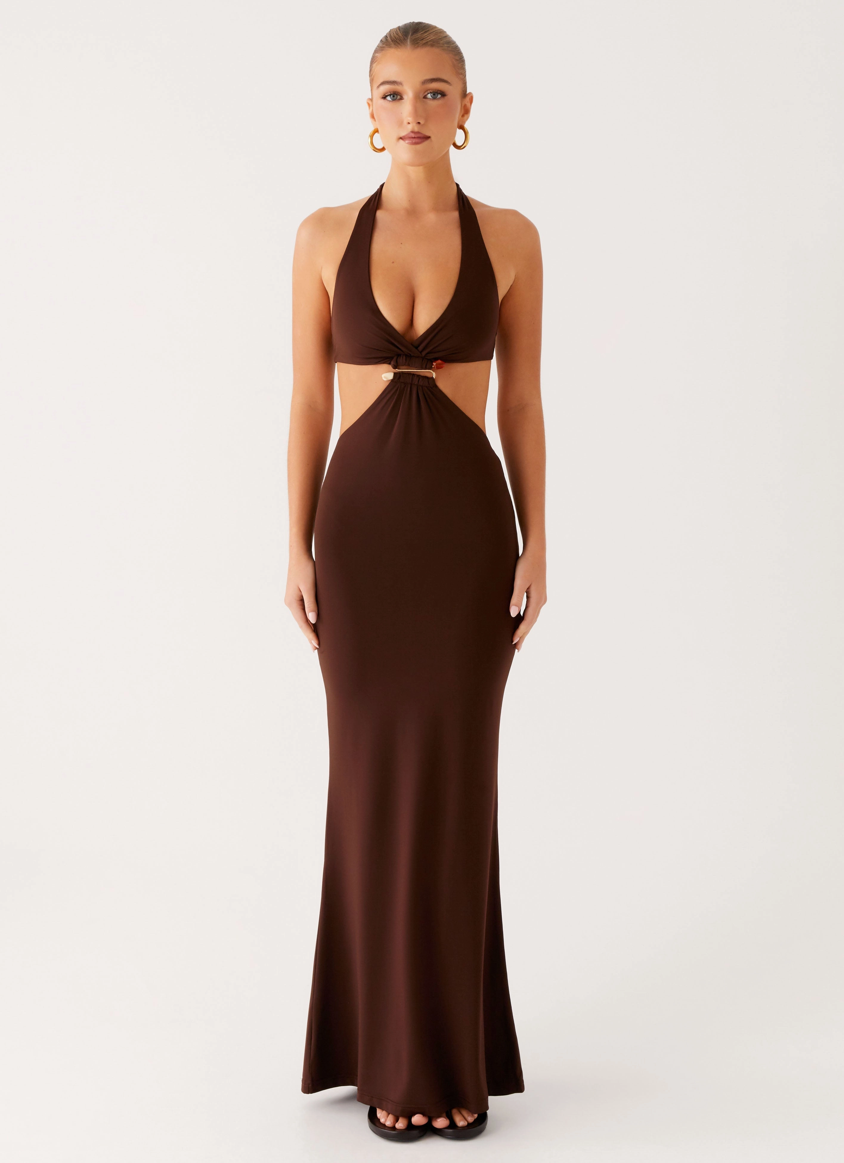 Soft Structure Stretch-Recovery Shawnie Maxi Dress - Chocolate