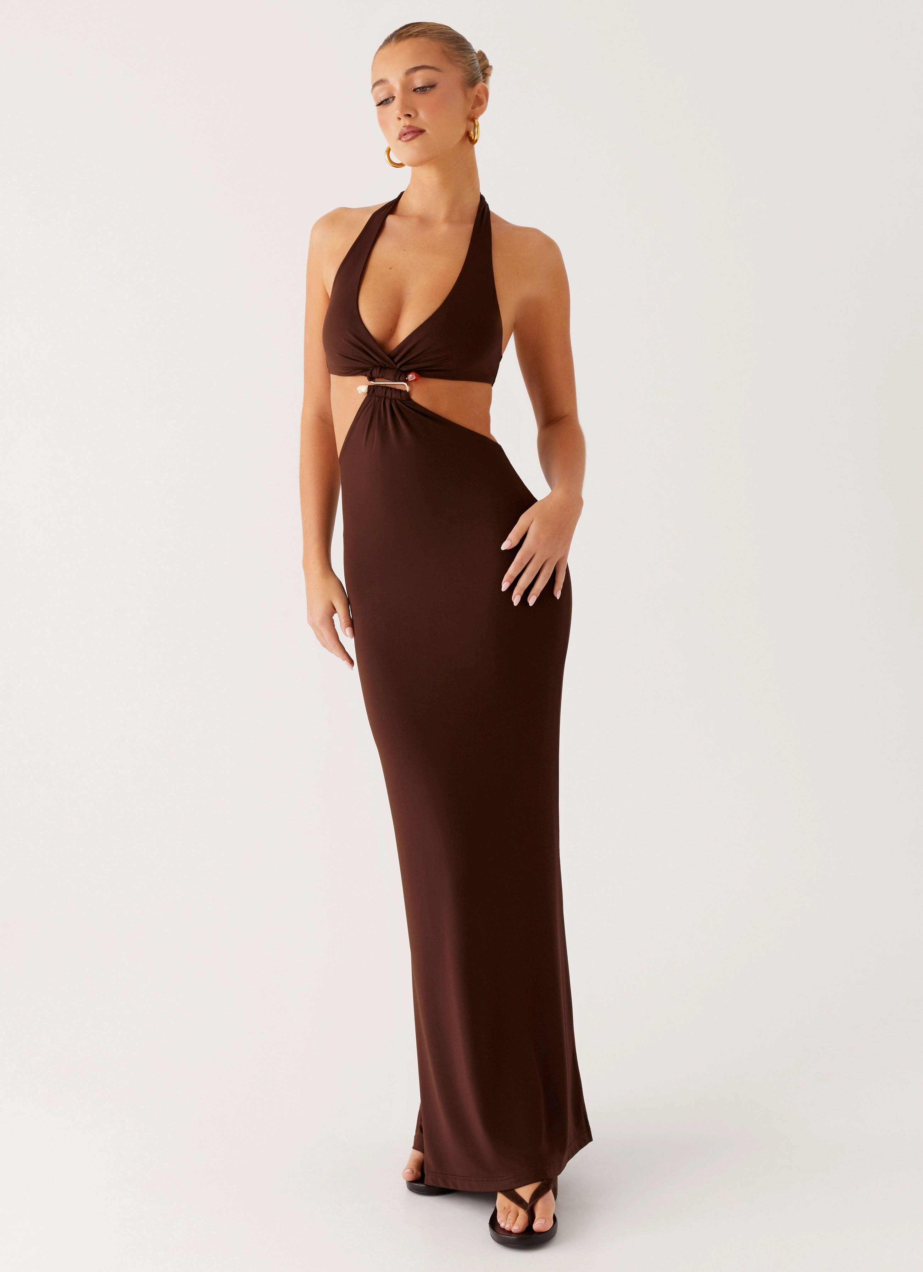 Lightweight-Comfort Shawnie Maxi Dress - Chocolate