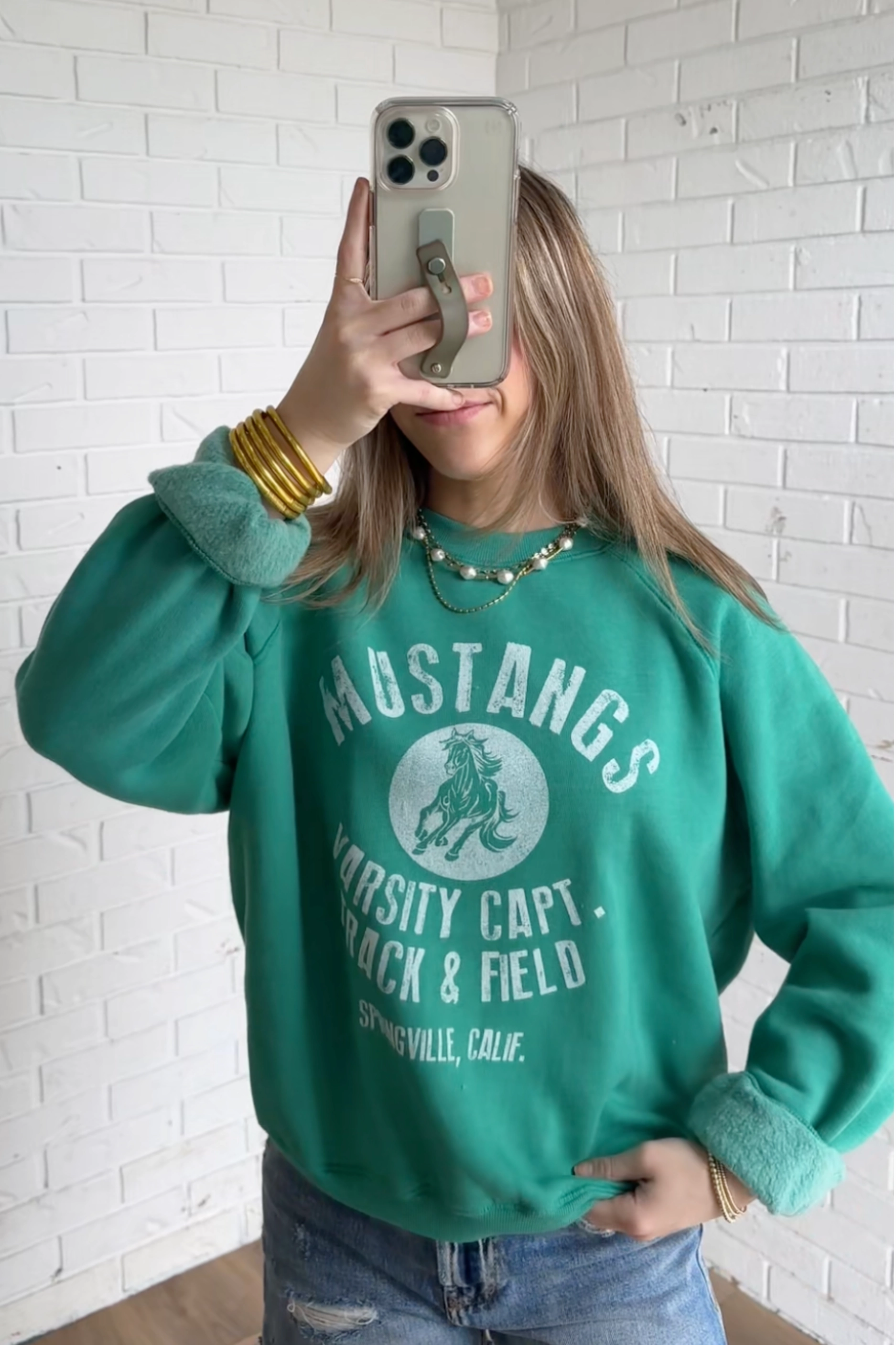 Mustangs Sweatshirt Relaxed Fit Shirt NonRestrictive