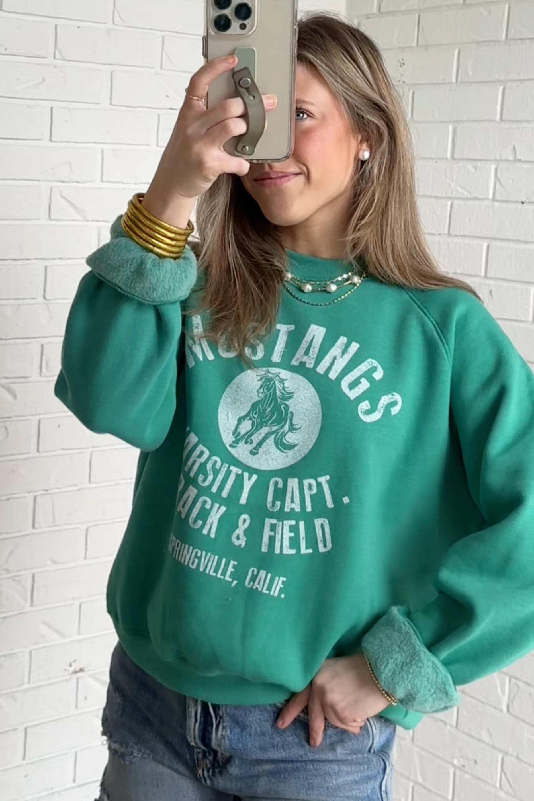 HighDensity Weave NonIrritatingTags Mustangs Sweatshirt