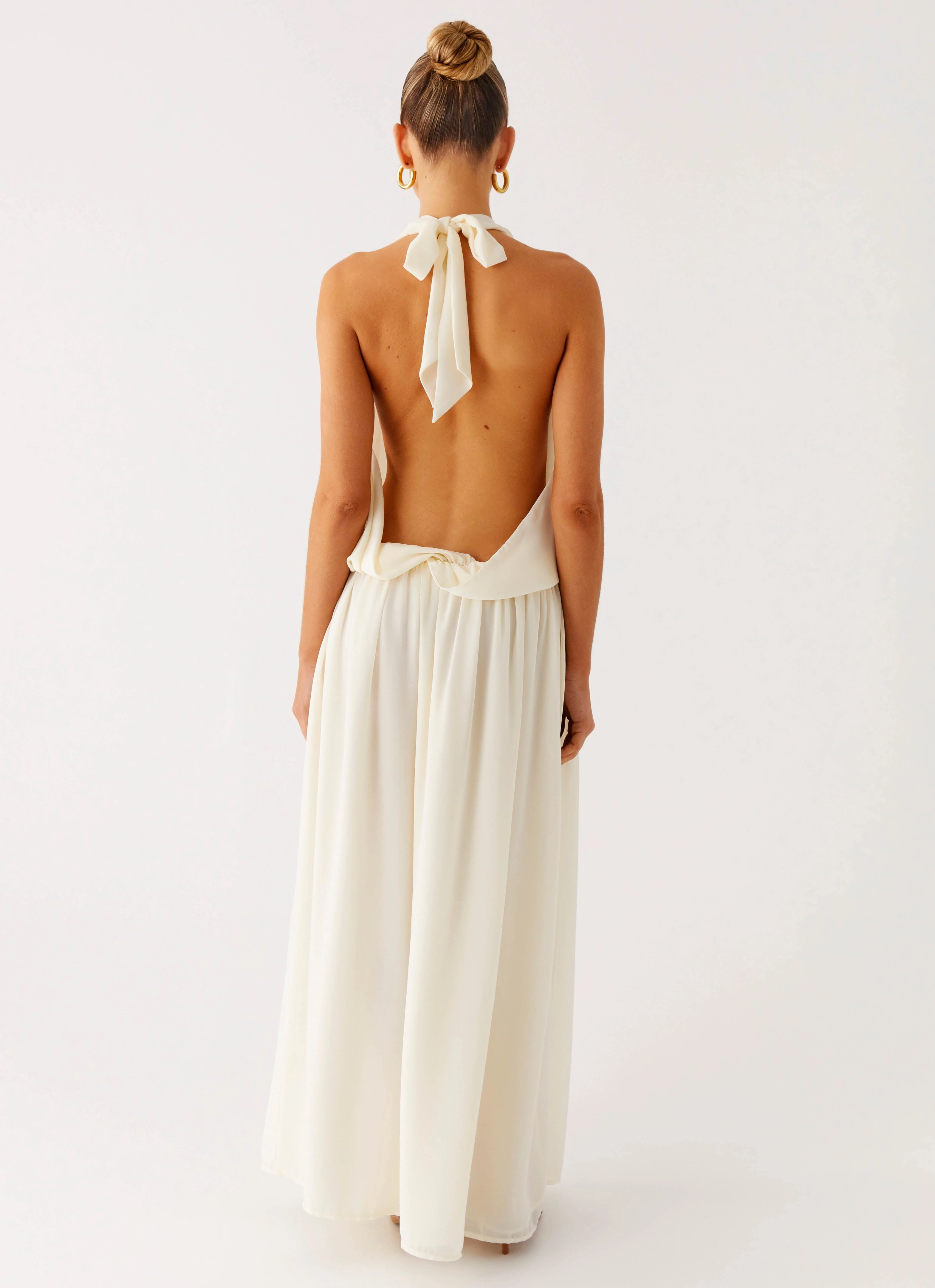 Narlah Halter Maxi Dress - Ivory Relaxed Movement Fashionable Comfort Wear