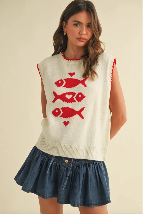 Raglan Sleeve Sardine Sleeveless Knit Top