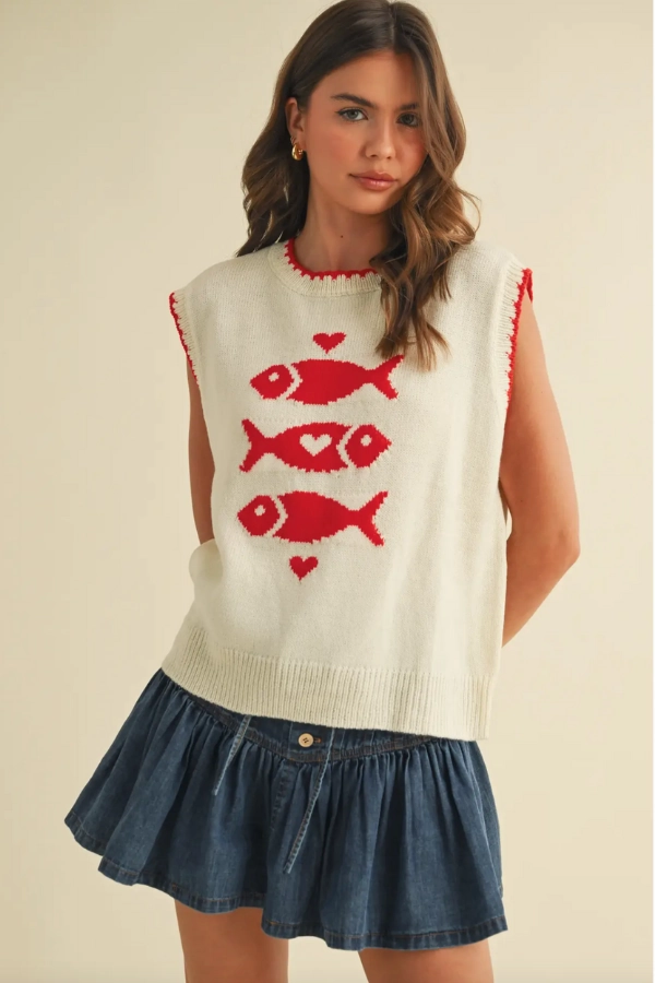 Sardine Sleeveless Knit Top Stretchable Blend